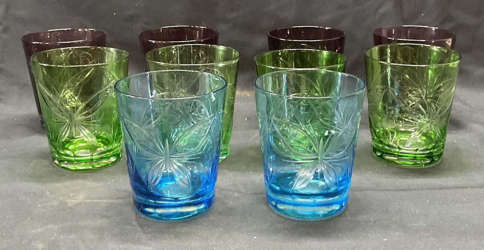 10 Purple, Blue, & Green Butterfly Lowball Glasses (1 of 7)