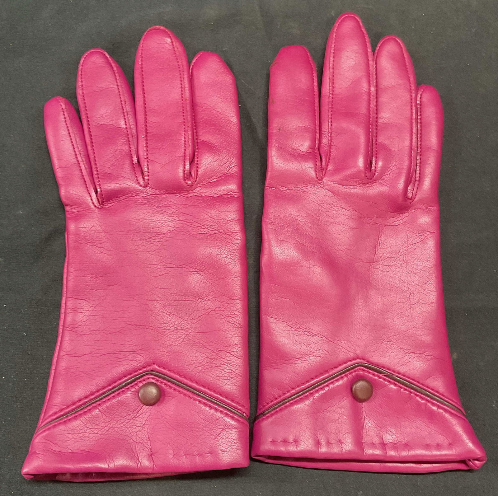 Purple Faux Leather Gloves (1 of 6)
