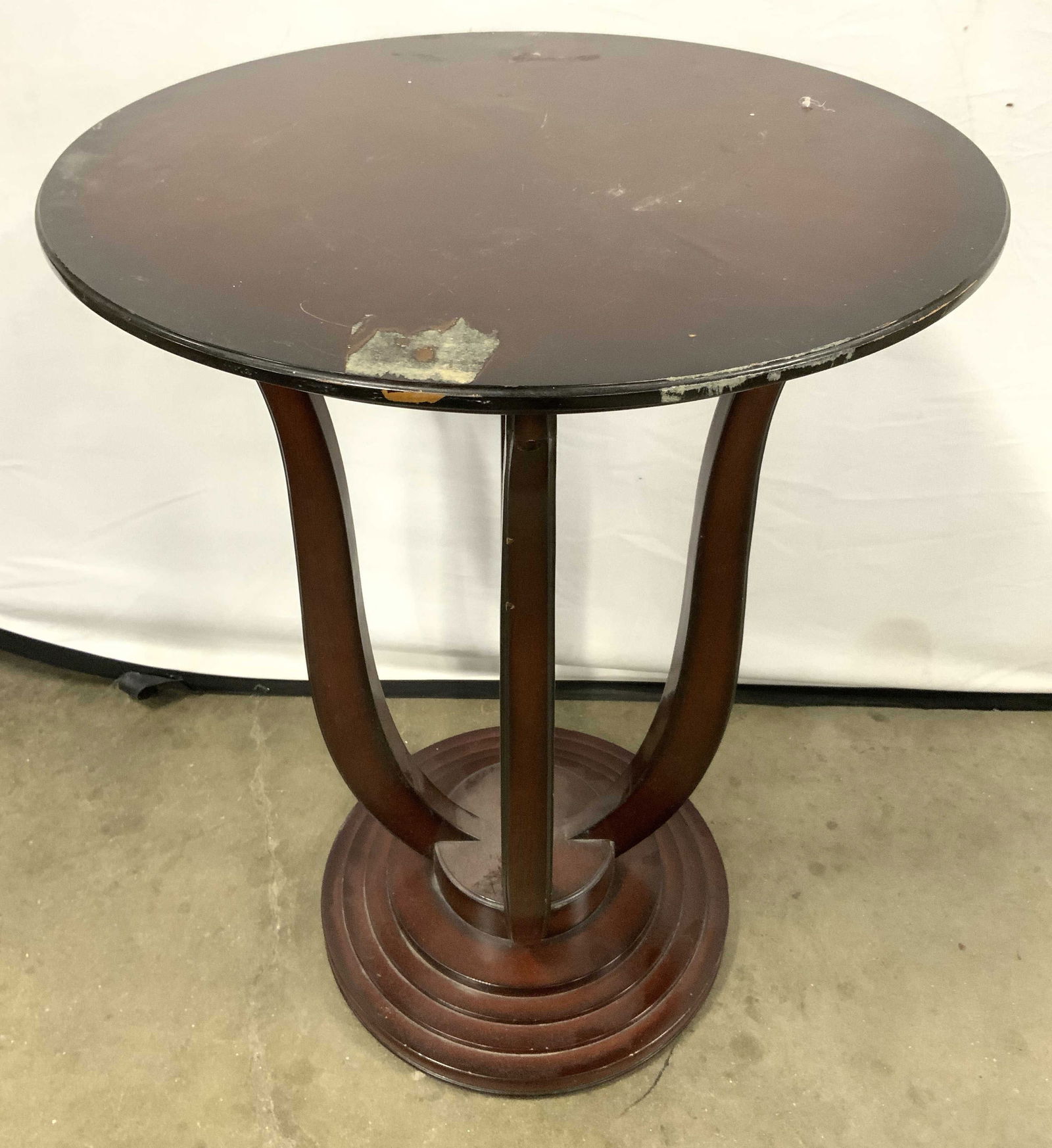 BOMBAY Vintage Wooden Pedestal Side Table (1 of 7)