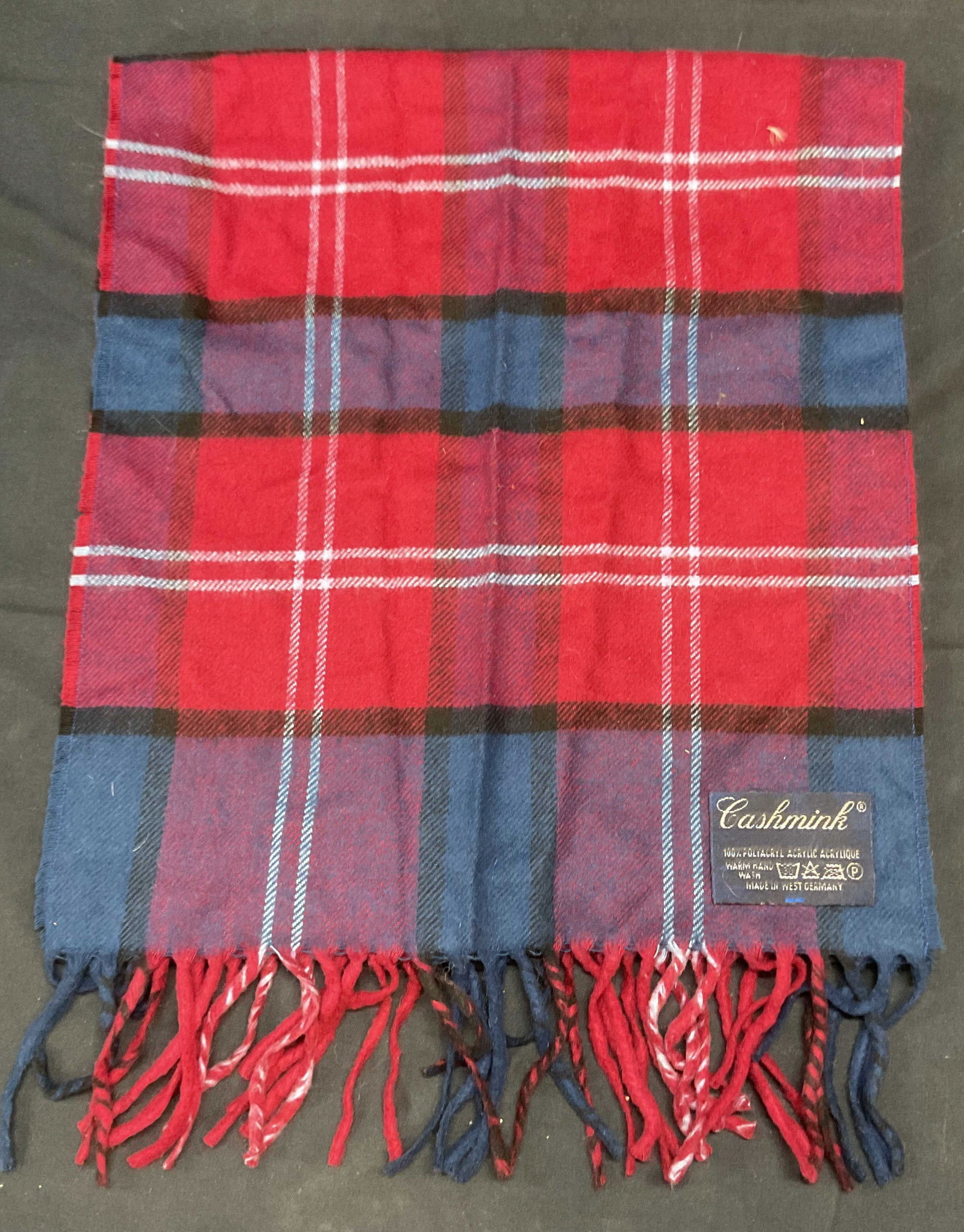 Cashmink Purple Plaid Fringe Scarf (1 of 6)