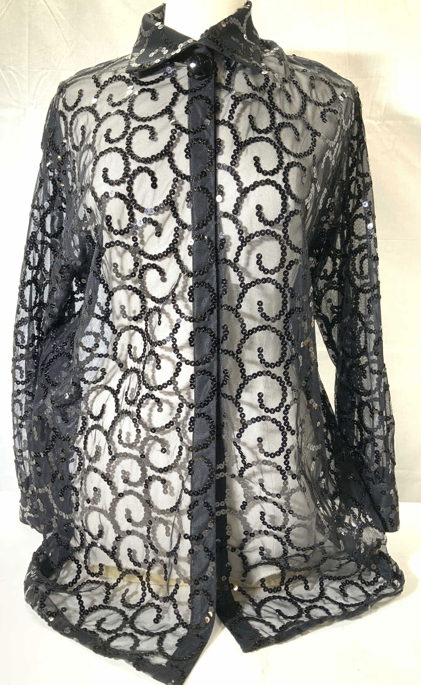 Emmelle Plus Size Sequin Sheer Mesh Over Blouse (1 of 8)