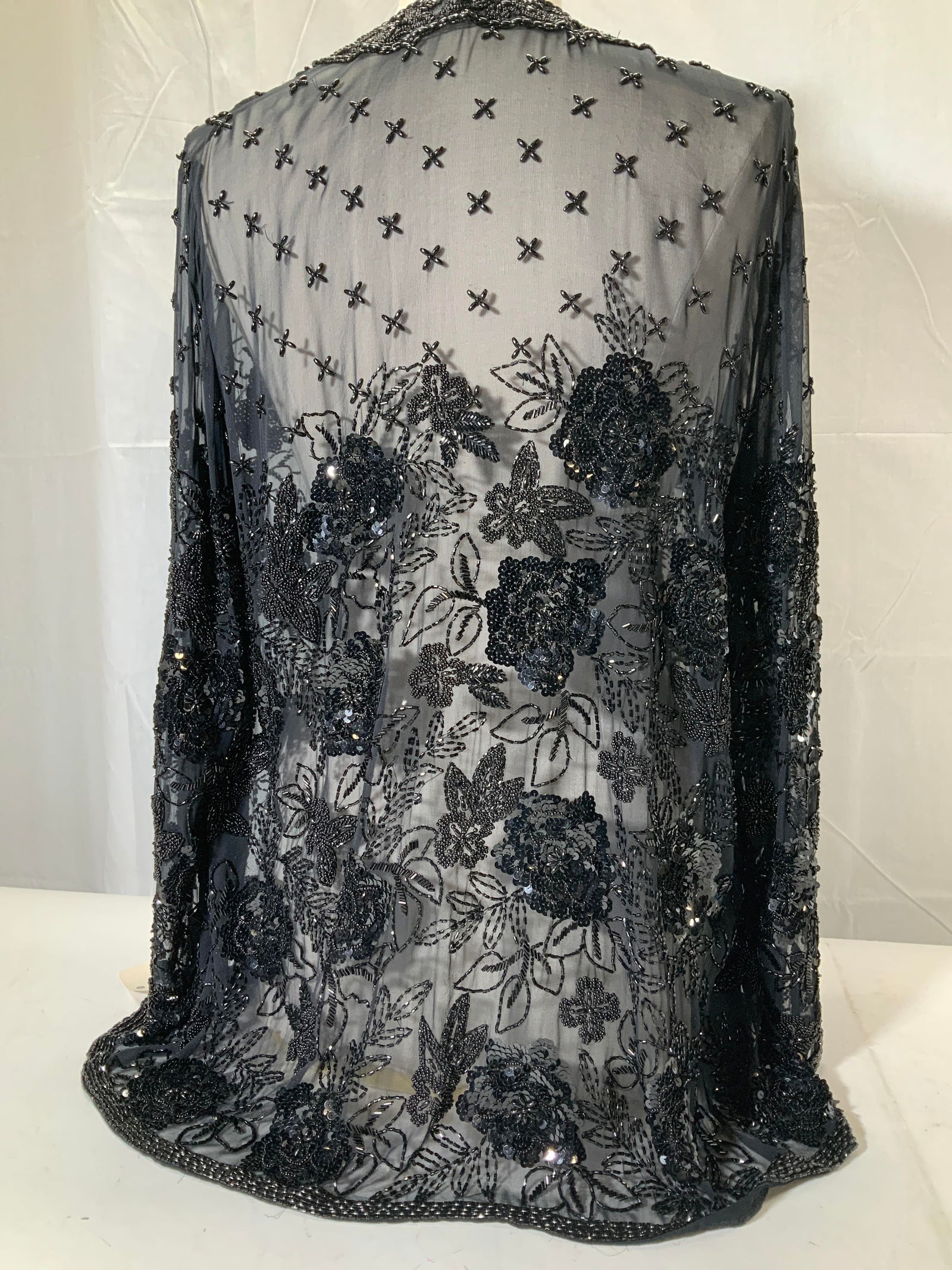 Oleg Cassini Silk Beaded Evening Jacket, NWT (1 of 7)