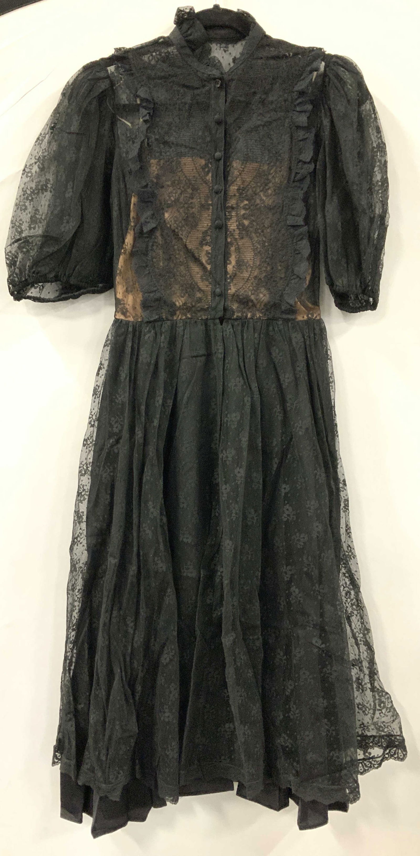 Albert Capraro Vntg Black Lace Dress for Saks (1 of 6)