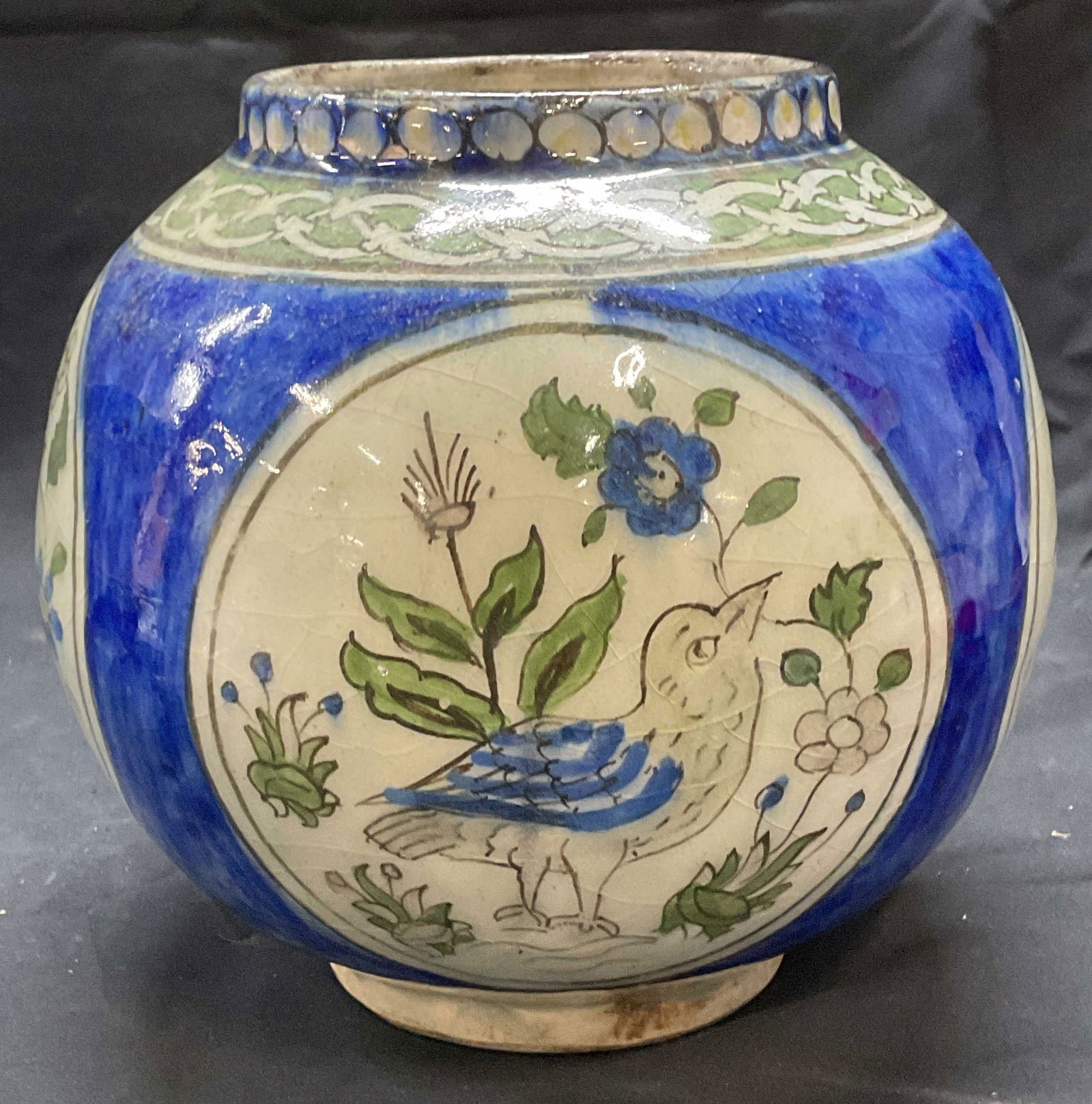 Vintage Hand Painted Ceramic Bird Vase, Iran (1 of 6)