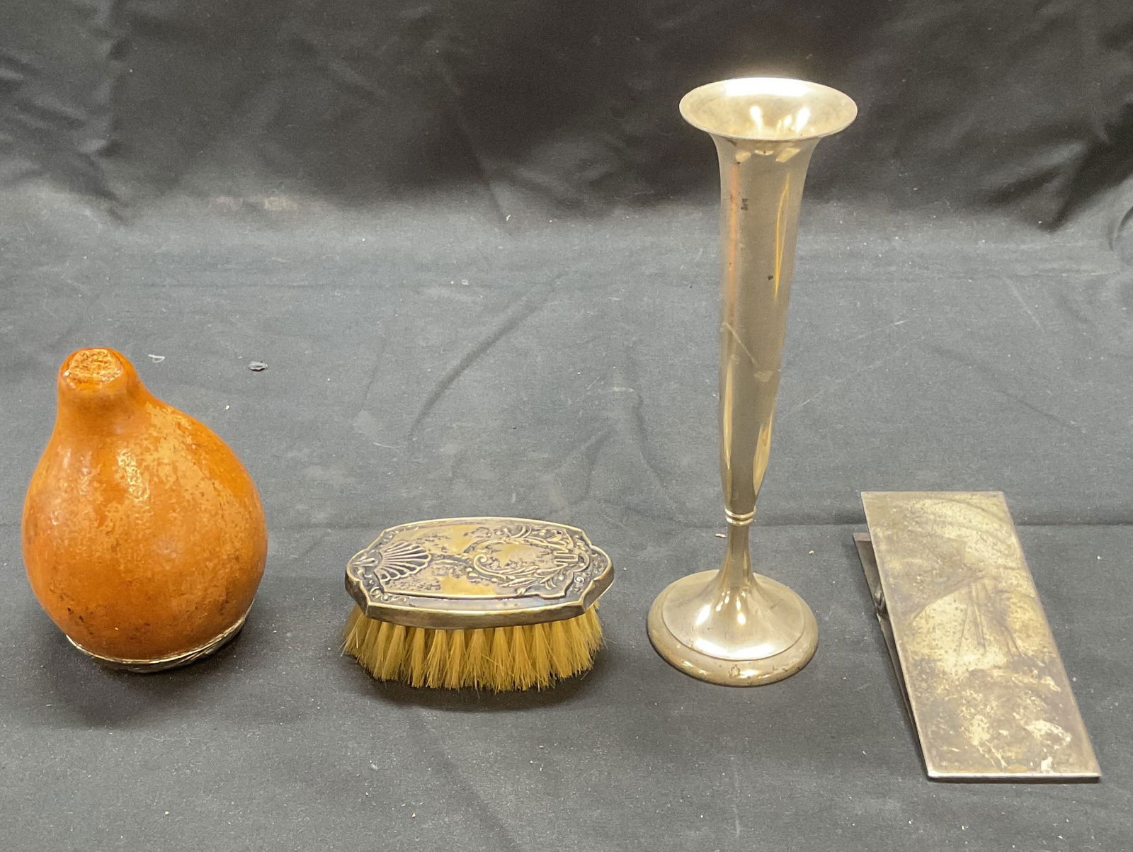 Lot 4 Silver Plated Brush, Vase, Clip, More (1 of 11)