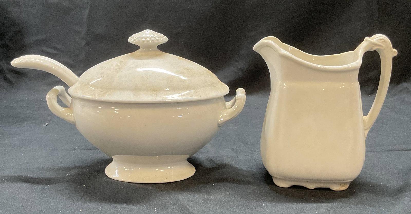 Lot 2 Antique John Edwards Ironstone Pitcher + (1 of 8)