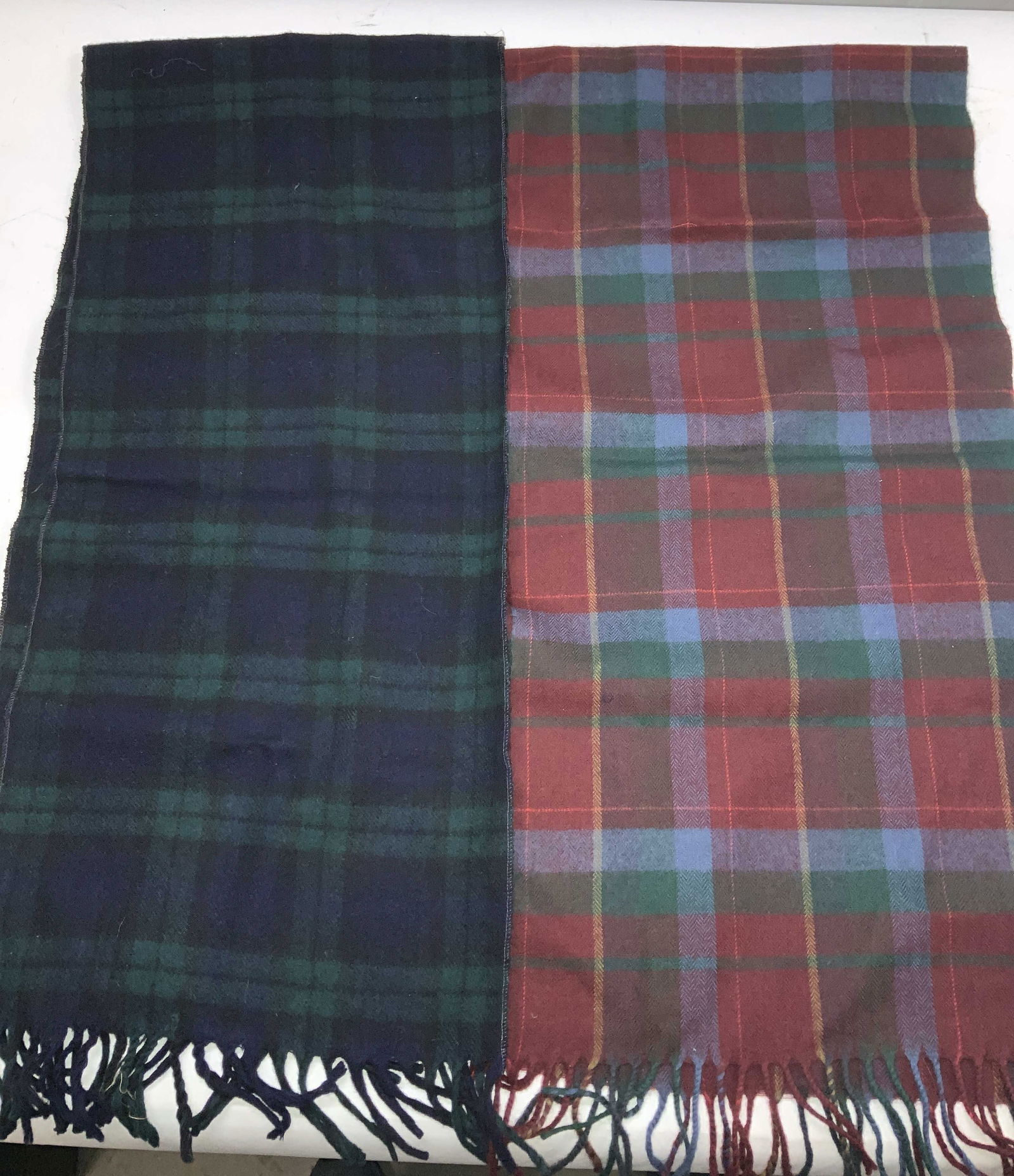 Lot 2 Plaid Wool Winter Scarves, Louis Feraud (1 of 7)