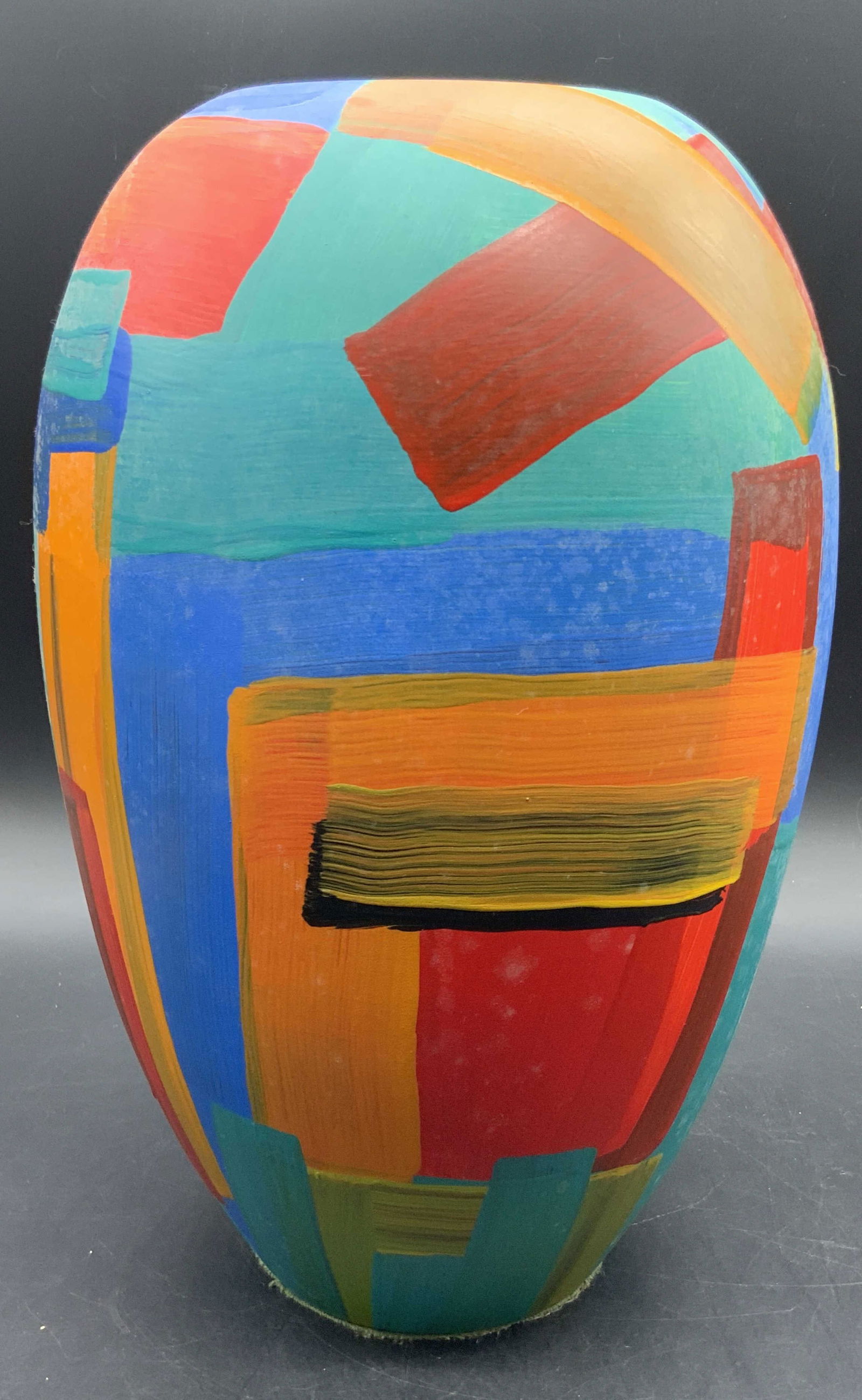 Vintage Hand Painted Multicolored Pottery Vase (1 of 7)