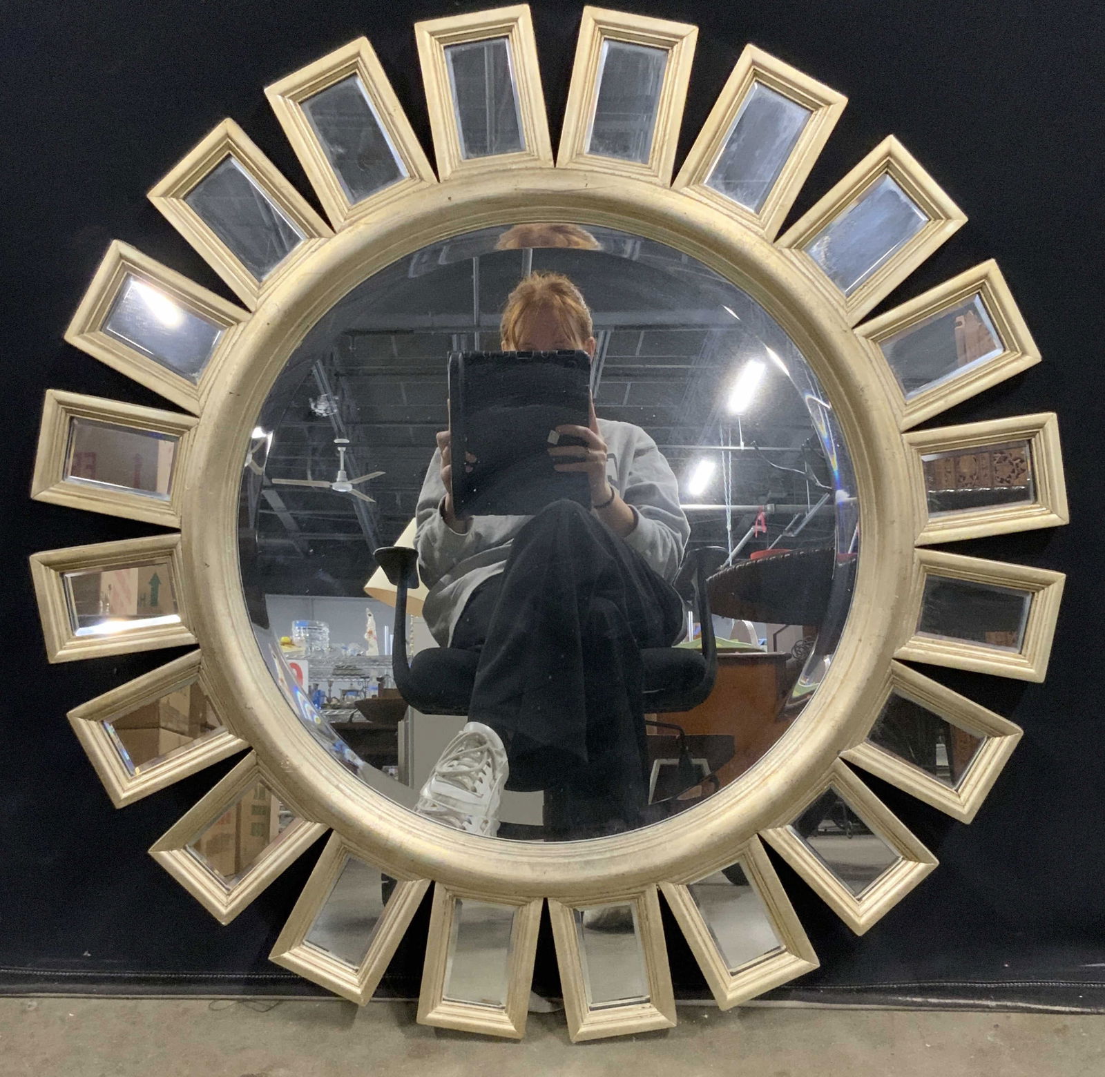 Silver Gilt Sun Burst Wall Hanging Mirror (1 of 7)