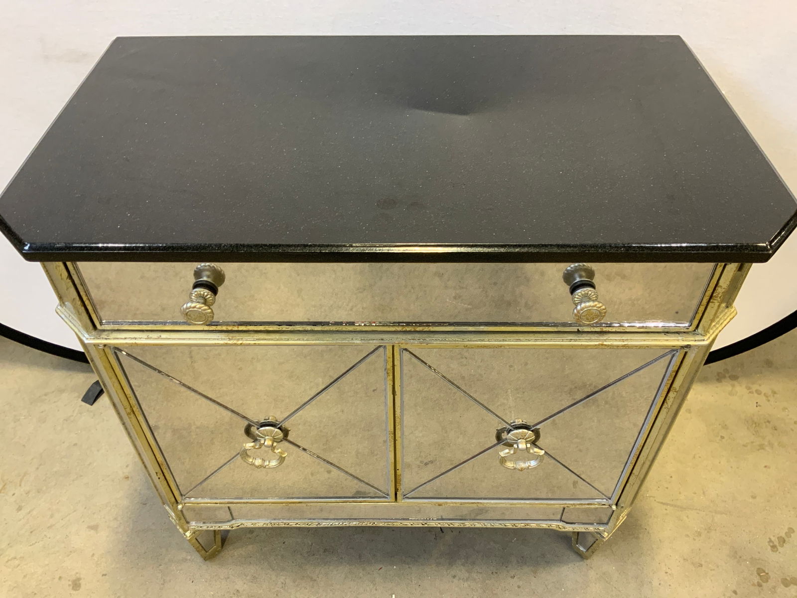 Vintage Mirrored Cabinet W Marble Top (1 of 10)