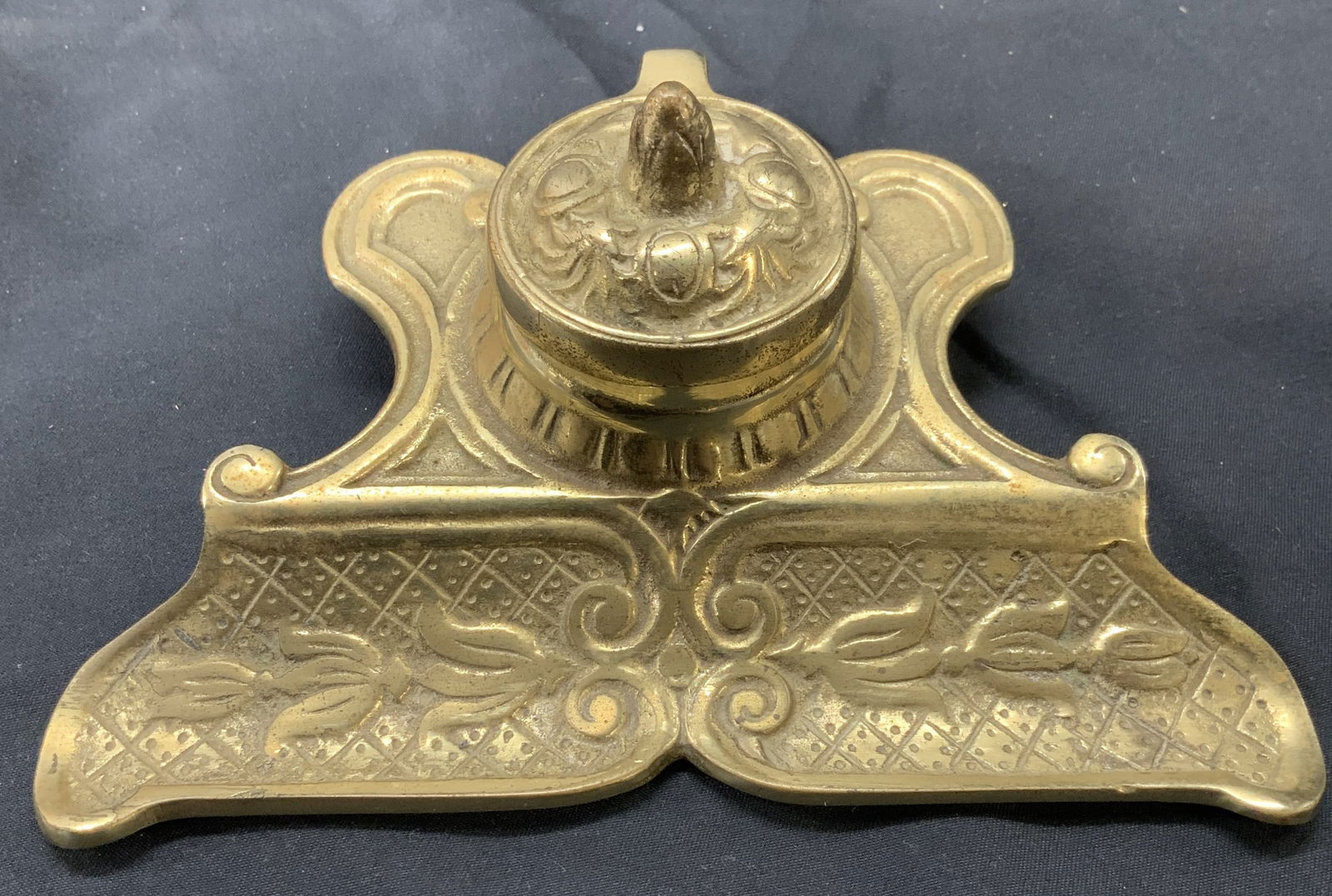 Gilt Brass Hinged Ink Well, 2 (1 of 6)