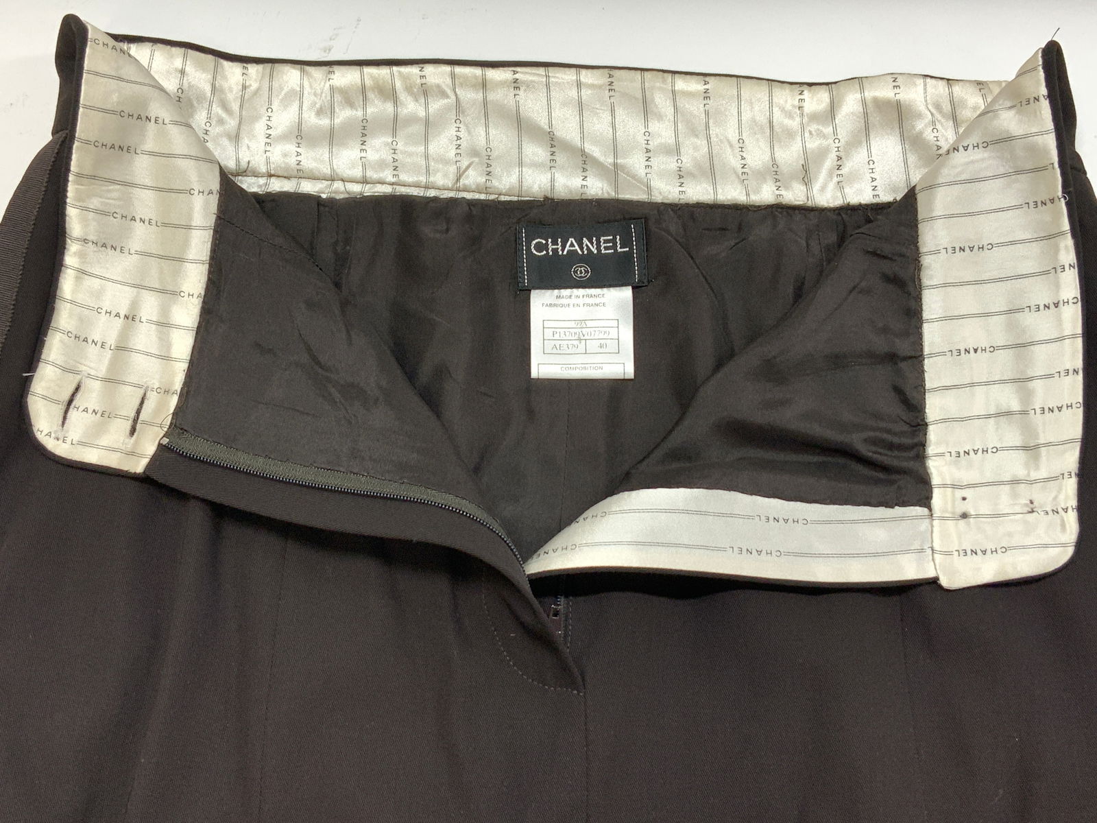 CHANEL BROWN WOOL SKIRT, FRANCE (1 of 11)