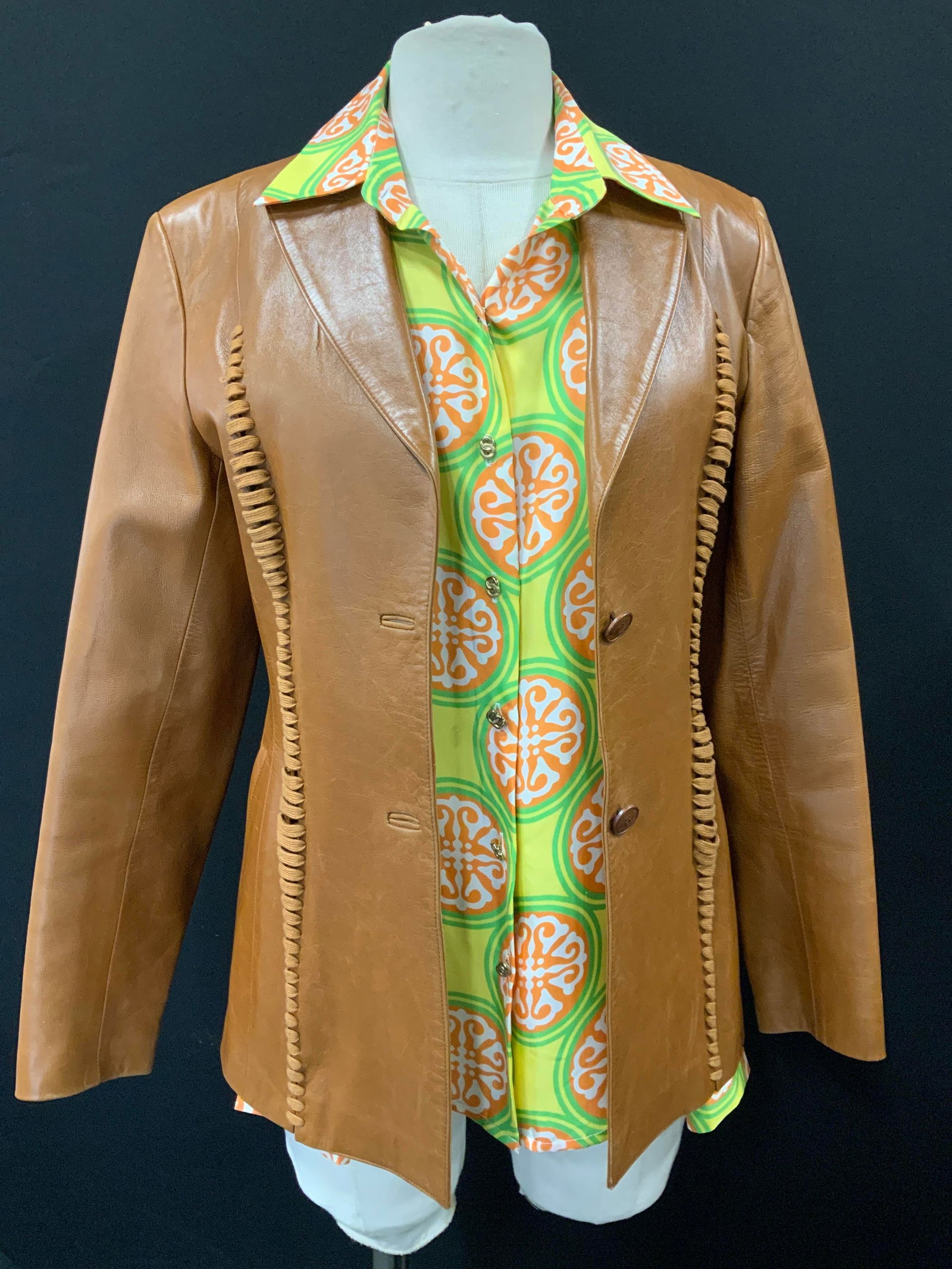 2 Parris Italian Leather Jacket, Silk Blouse (1 of 13)