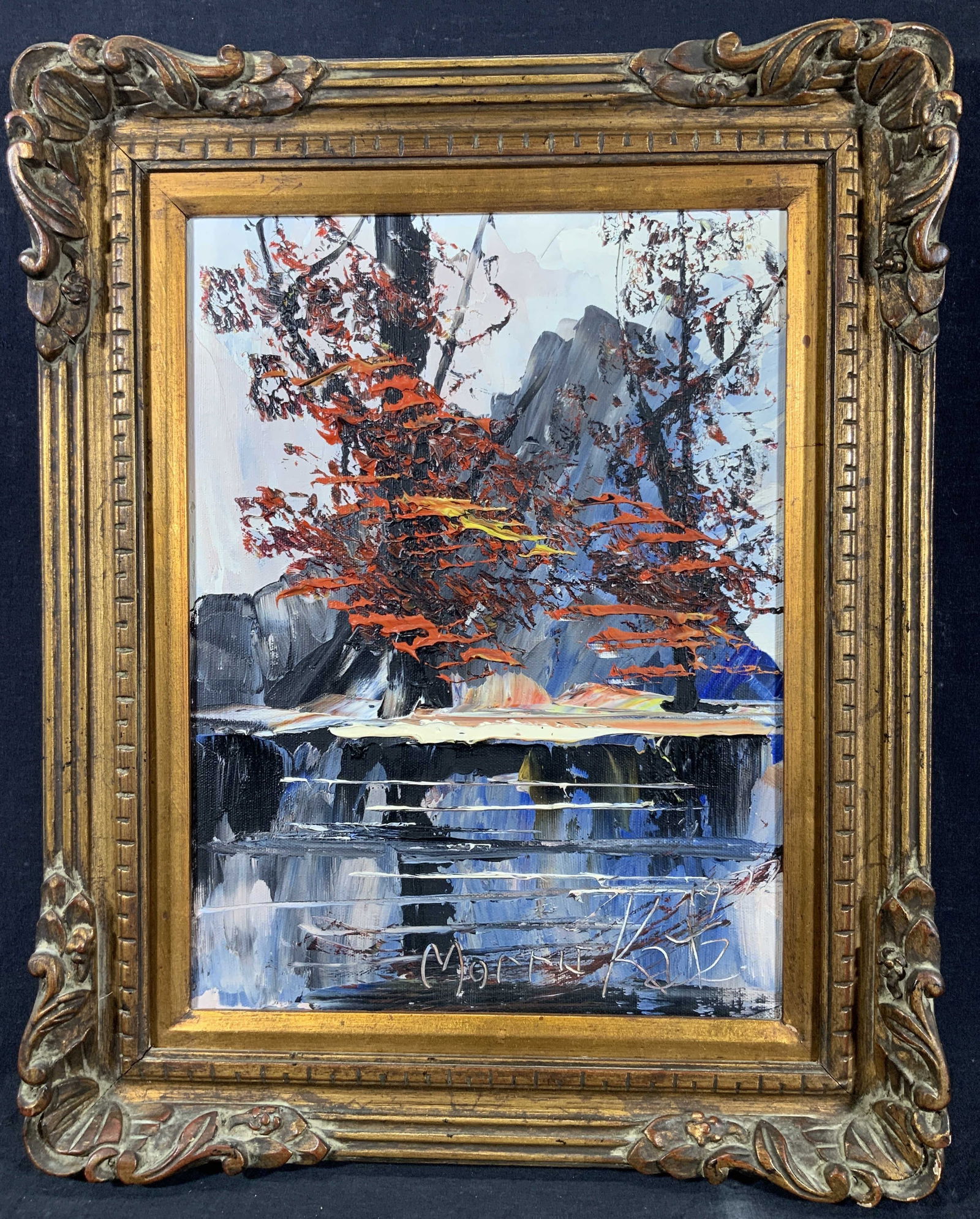 MORRIS KATZ 1977 Signed Abstract Fall Landscape (1 of 9)