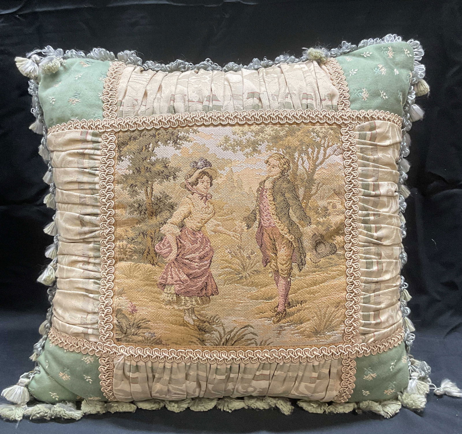 Vintage Custom Made Needlepoint Tapestry Pillow (1 of 7)