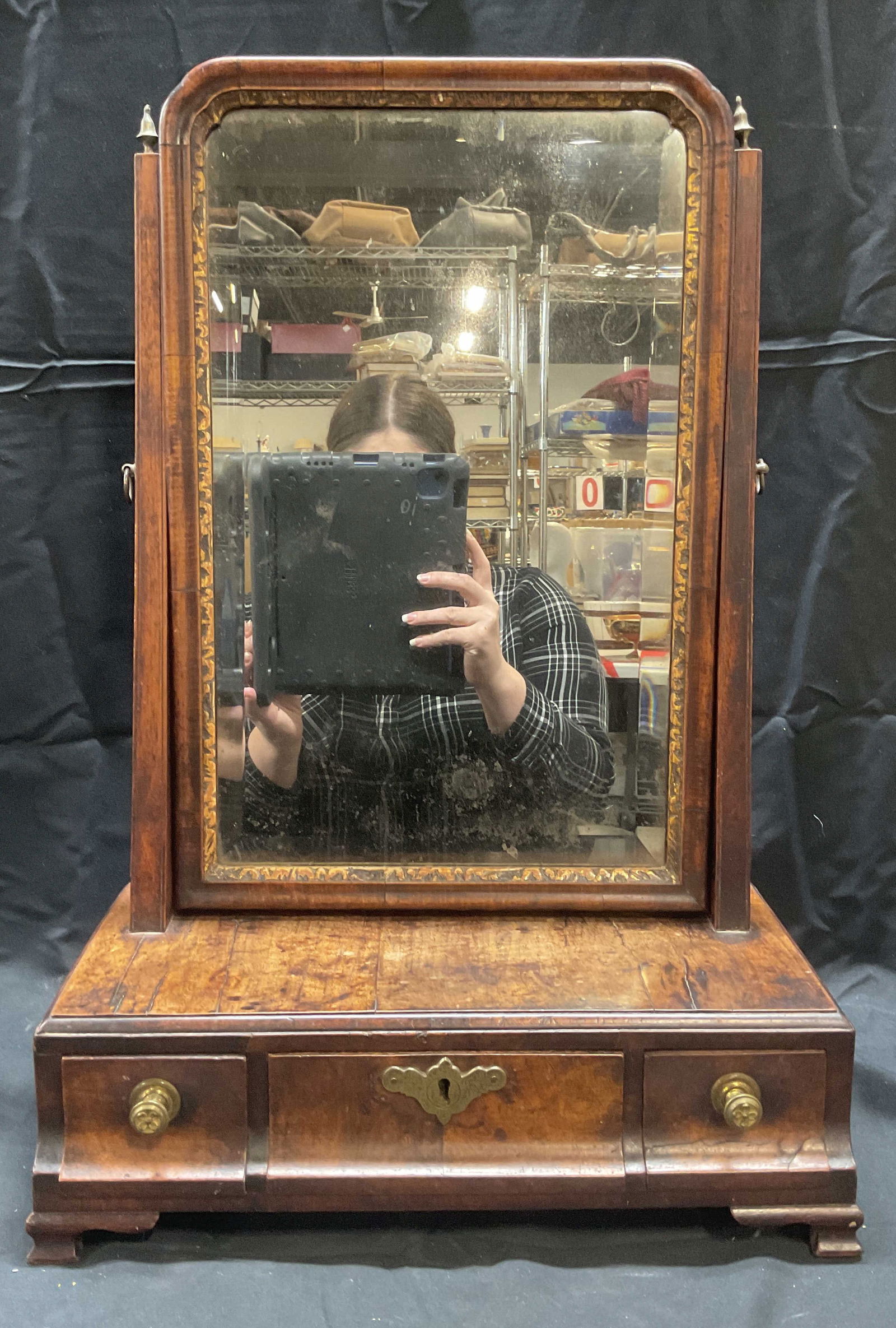 George II Style Wood Dressing Table Mirror (1 of 8)