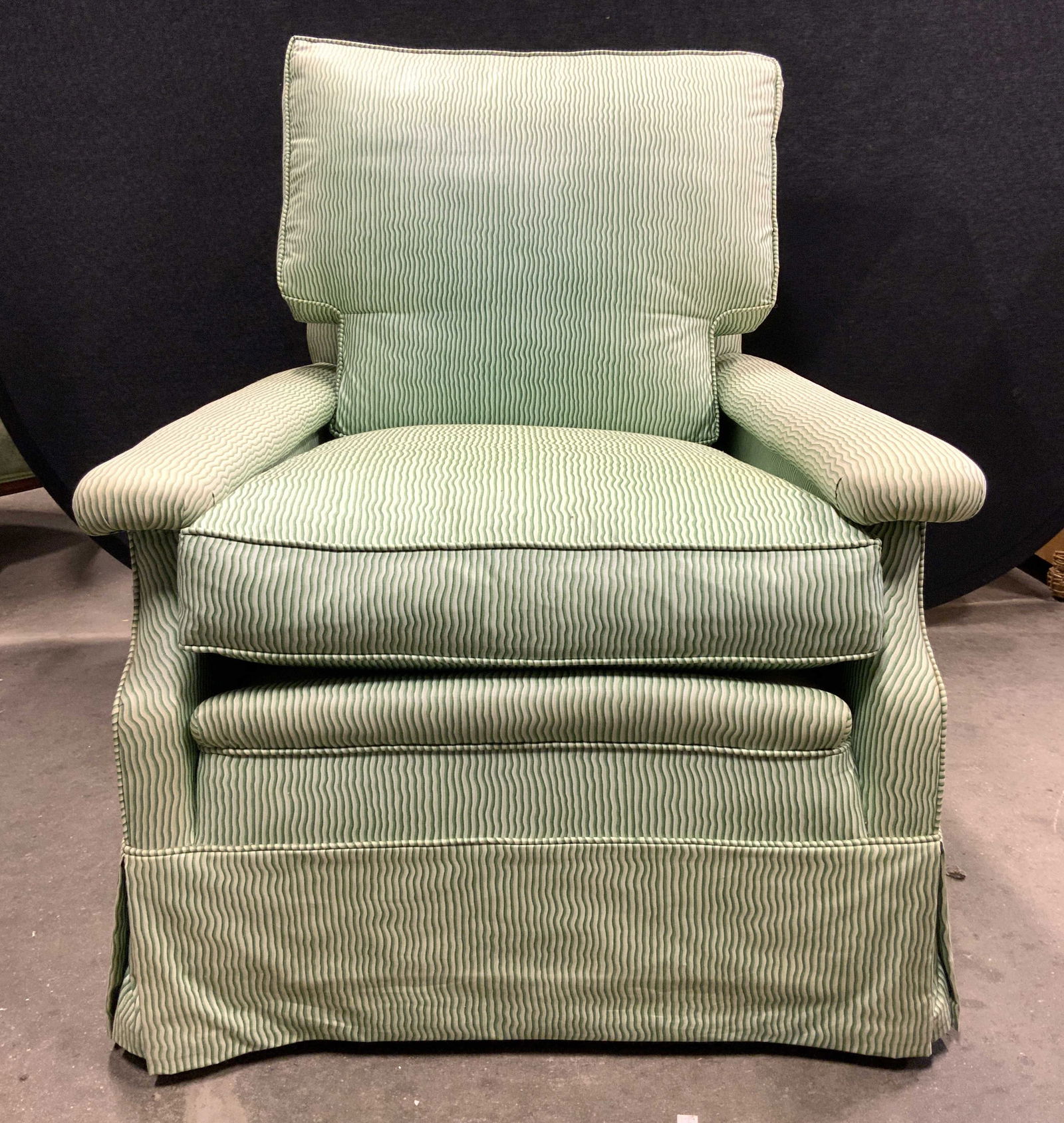 Vintage Striped Upholstered Skirted Armchair (1 of 7)