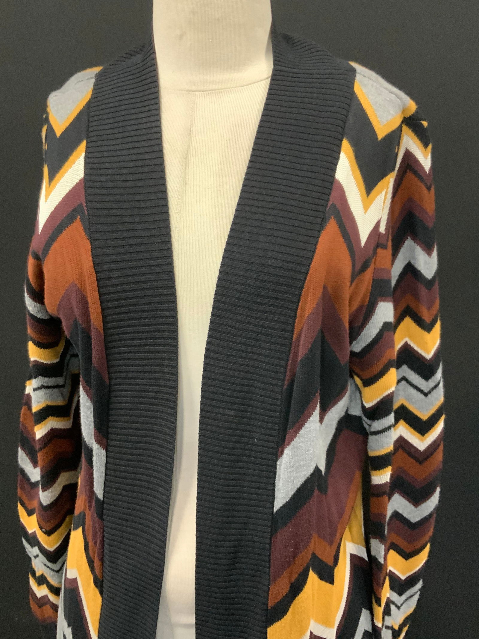 MISSONI Zig-Zag Long Knit Cardigan w Pockets (1 of 6)