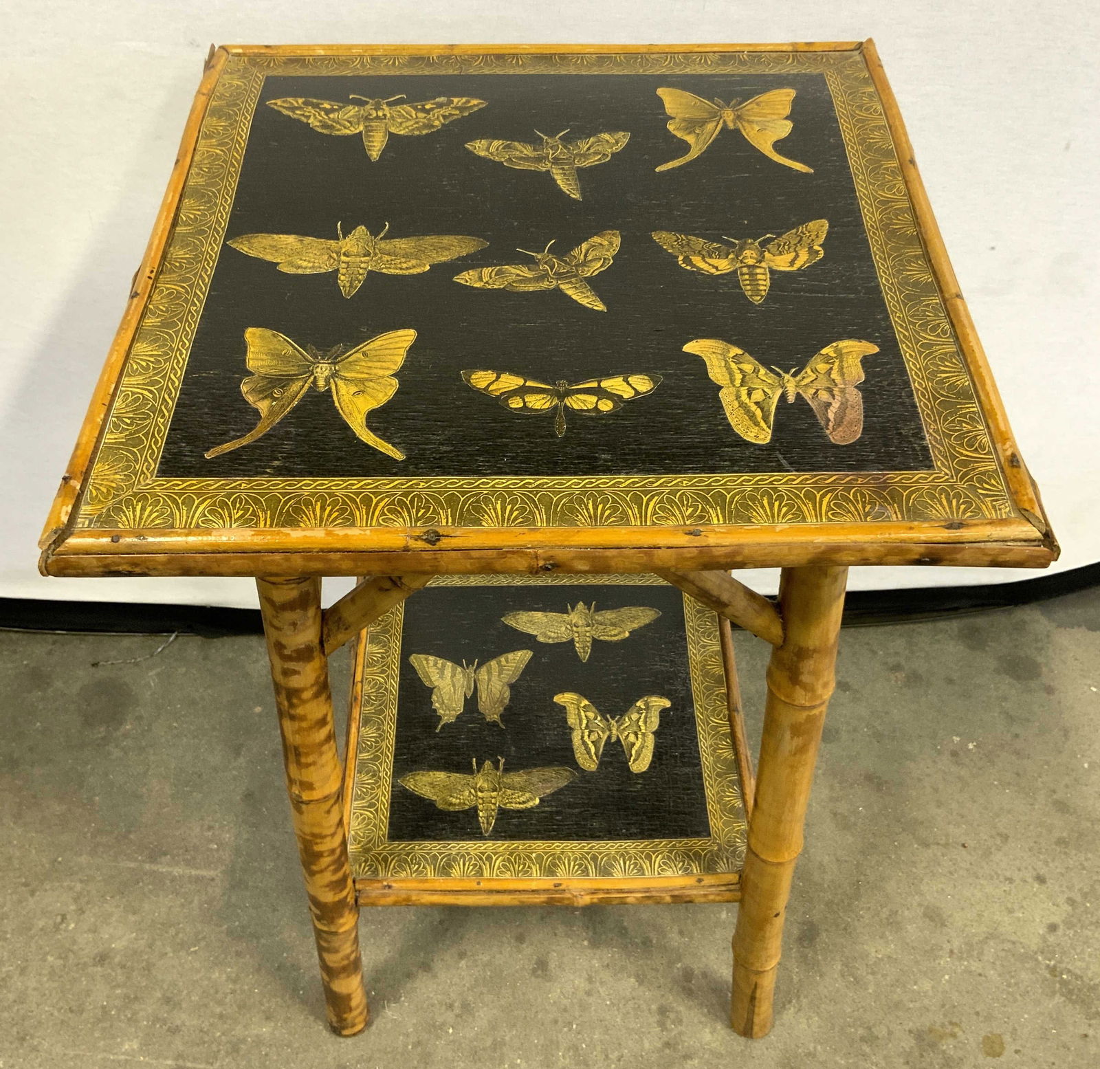 Asian Bamboo Table W Moth Detail (1 of 8)