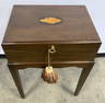 English Inlaid Wooden Regency Box On Stand