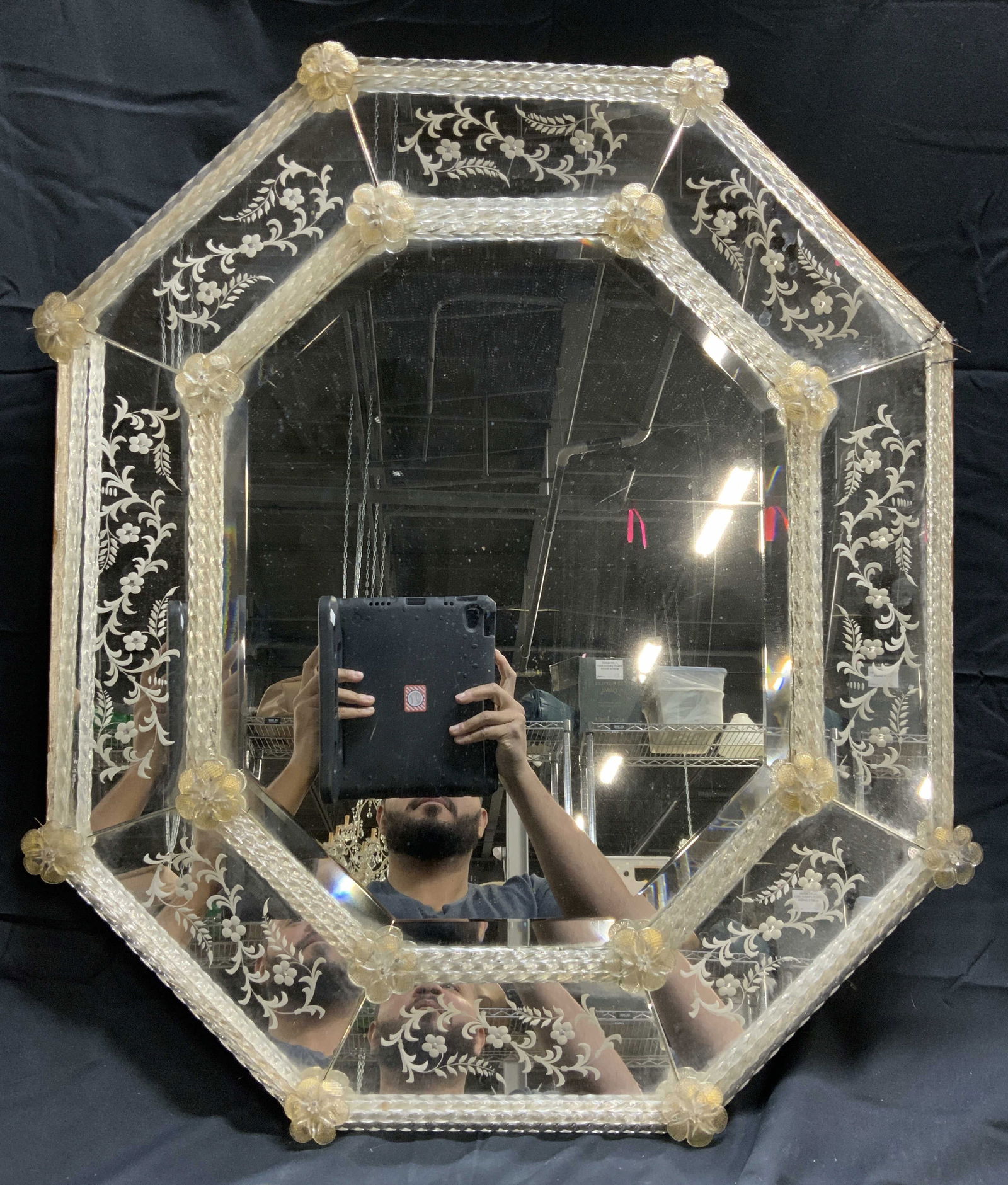 Vintage Venetian Glass Beveled Wall Mirror (1 of 9)