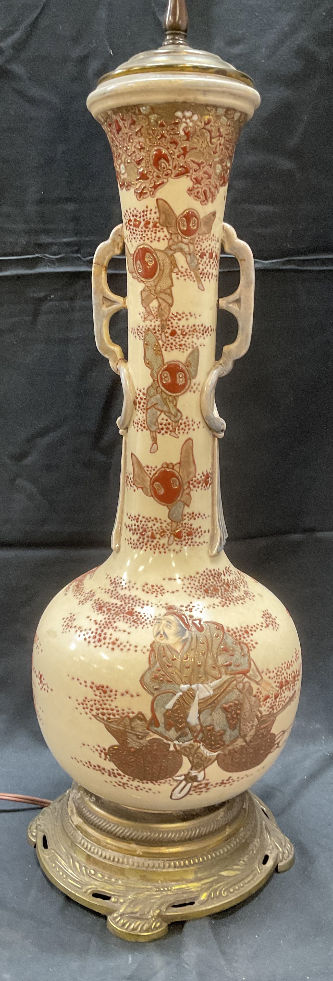 Vintage Satsuma Style Porcelain Table Lamp (1 of 9)