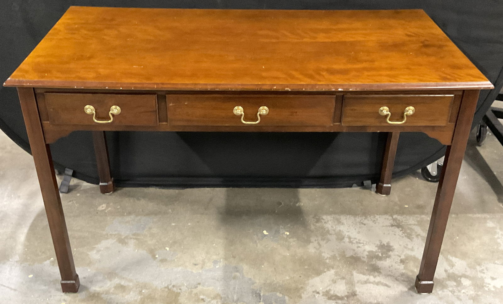 Traditional Three Drawer Wooden Console Table (1 of 10)