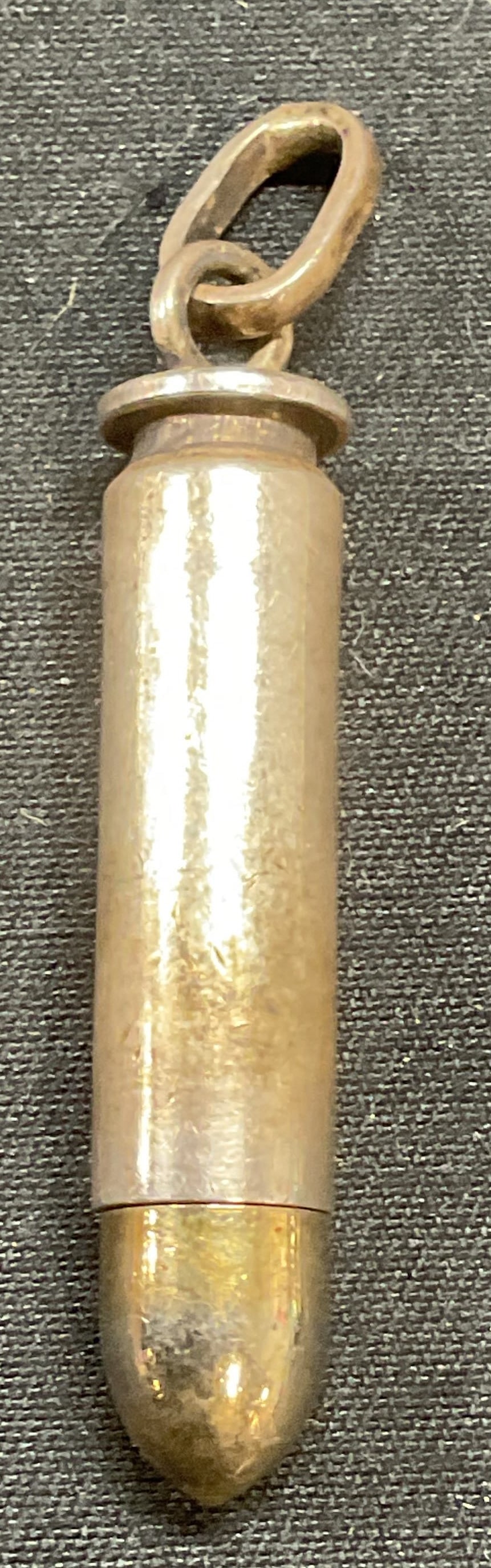 Sterling Silver Bullet Snuff Bottle Pendant, Italy (1 of 6)