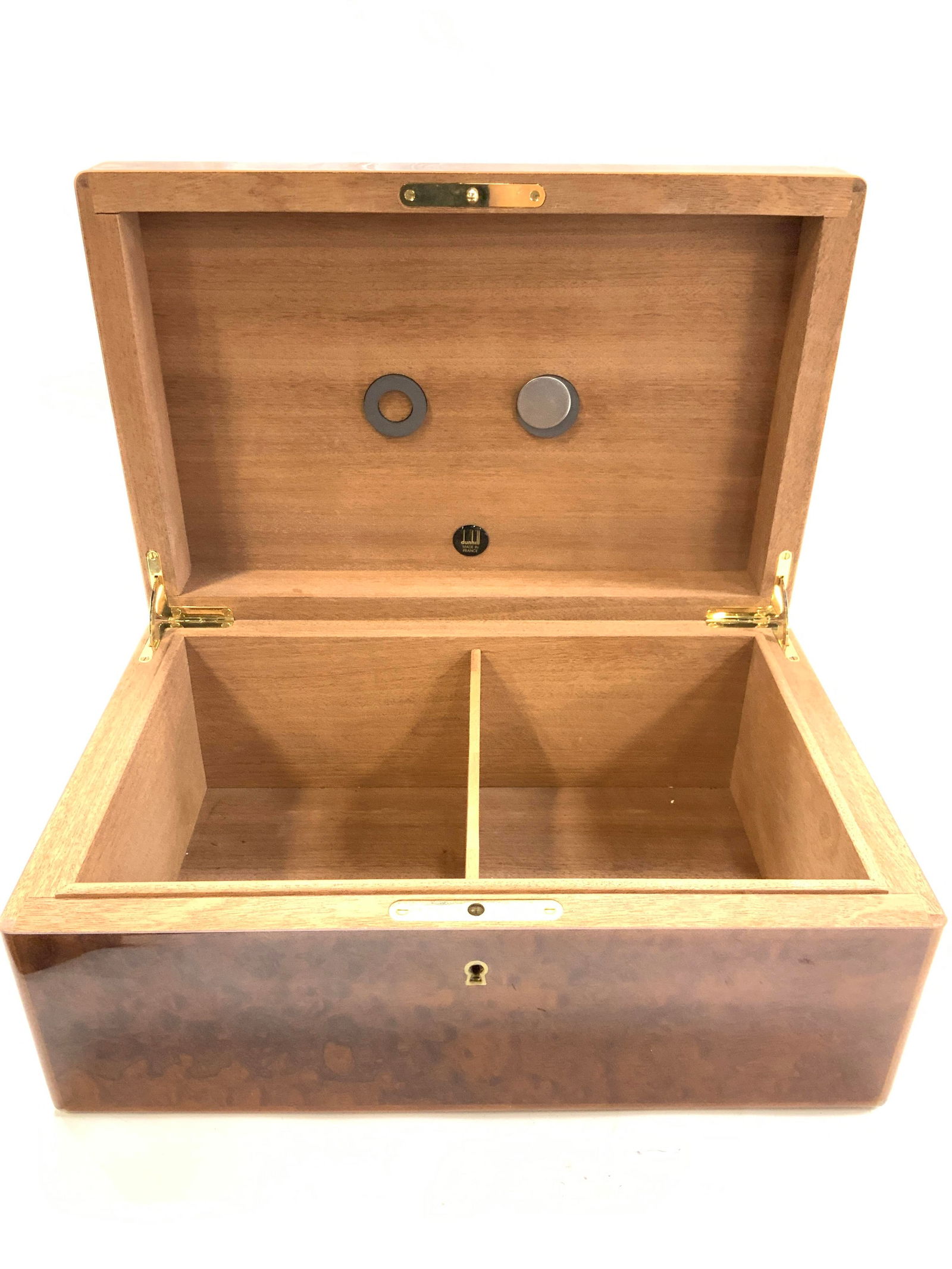 DUNHILL Burl Wood Lacquered Wood Humidor, France (1 of 11)