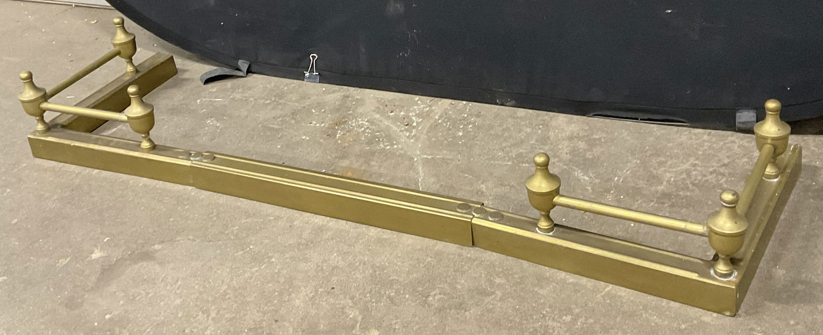 Vintage Brass Finial Fireplace Fender (1 of 8)