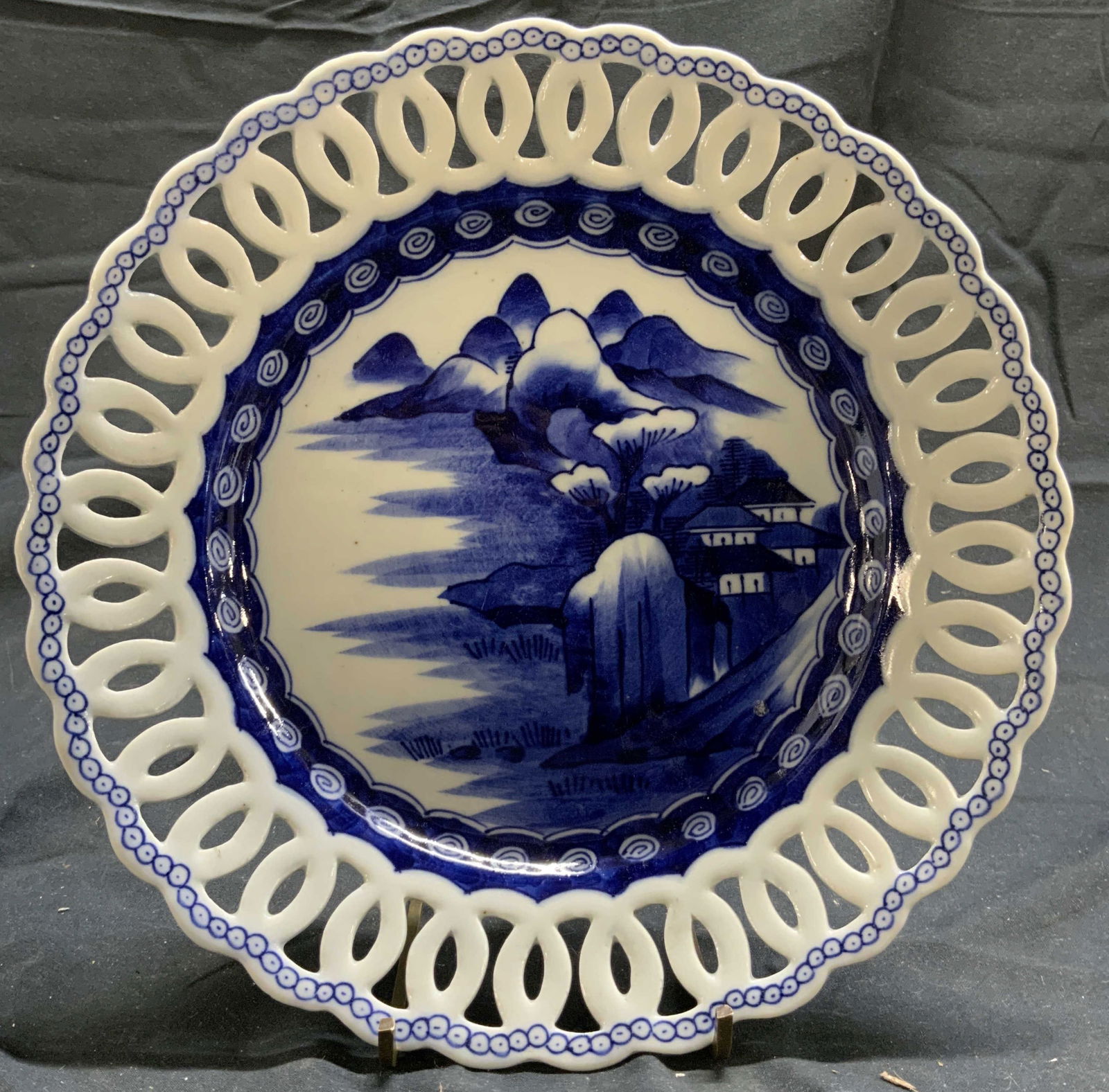 Signed Vintage Asian Porcelain Plate W Landscape (1 of 8)