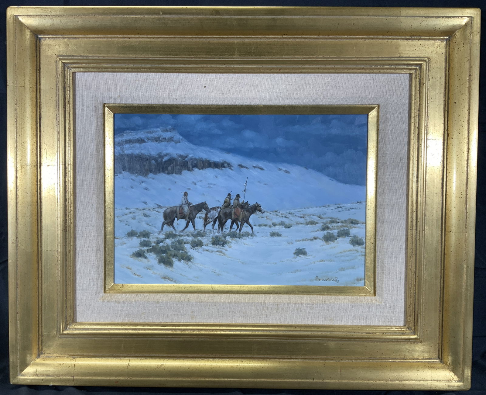 P. Plastow Scouting Party Landscape Oil Painting (1 of 12)