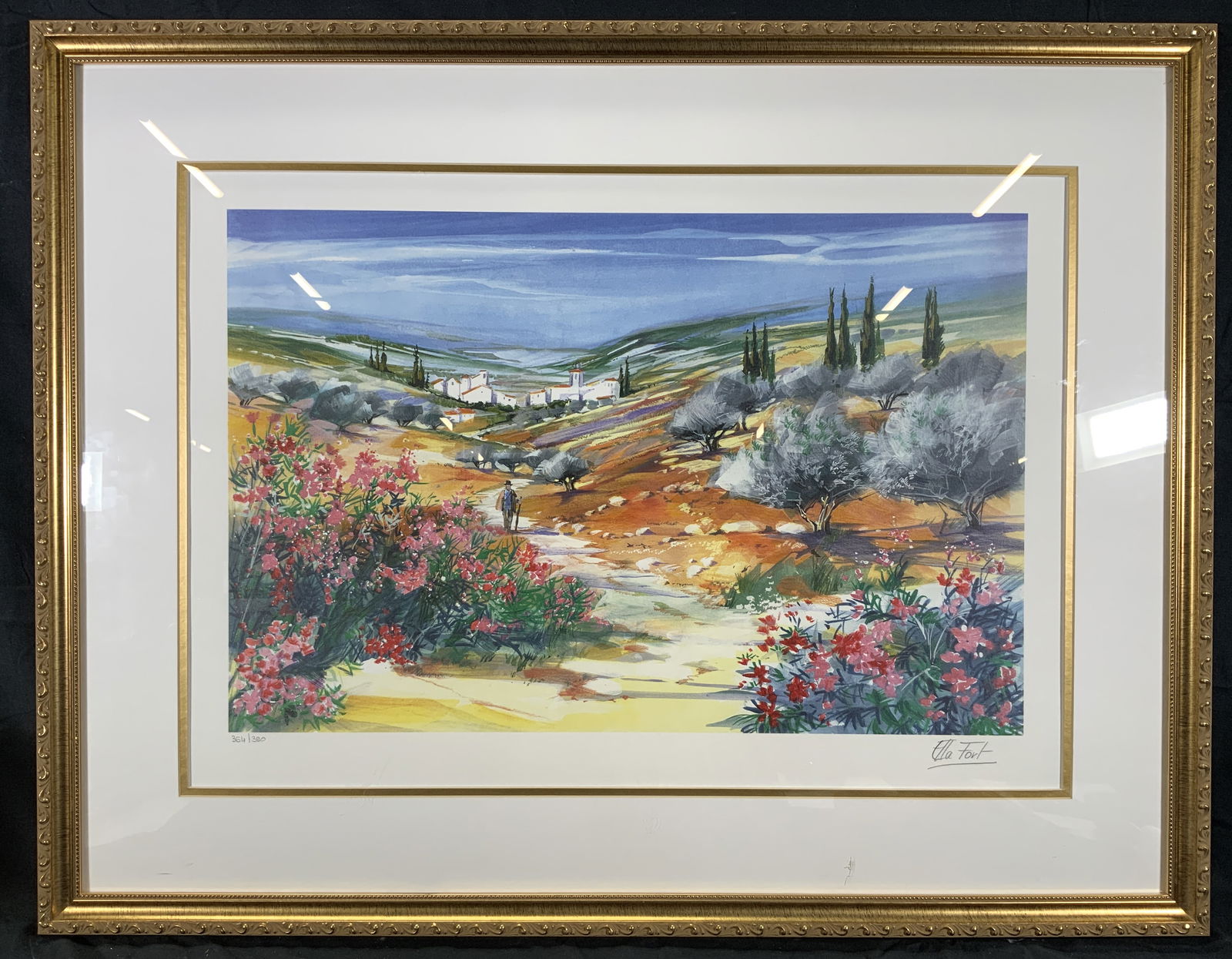 Ella Fort Signed & Framed Desert Walk Lithograph (1 of 12)