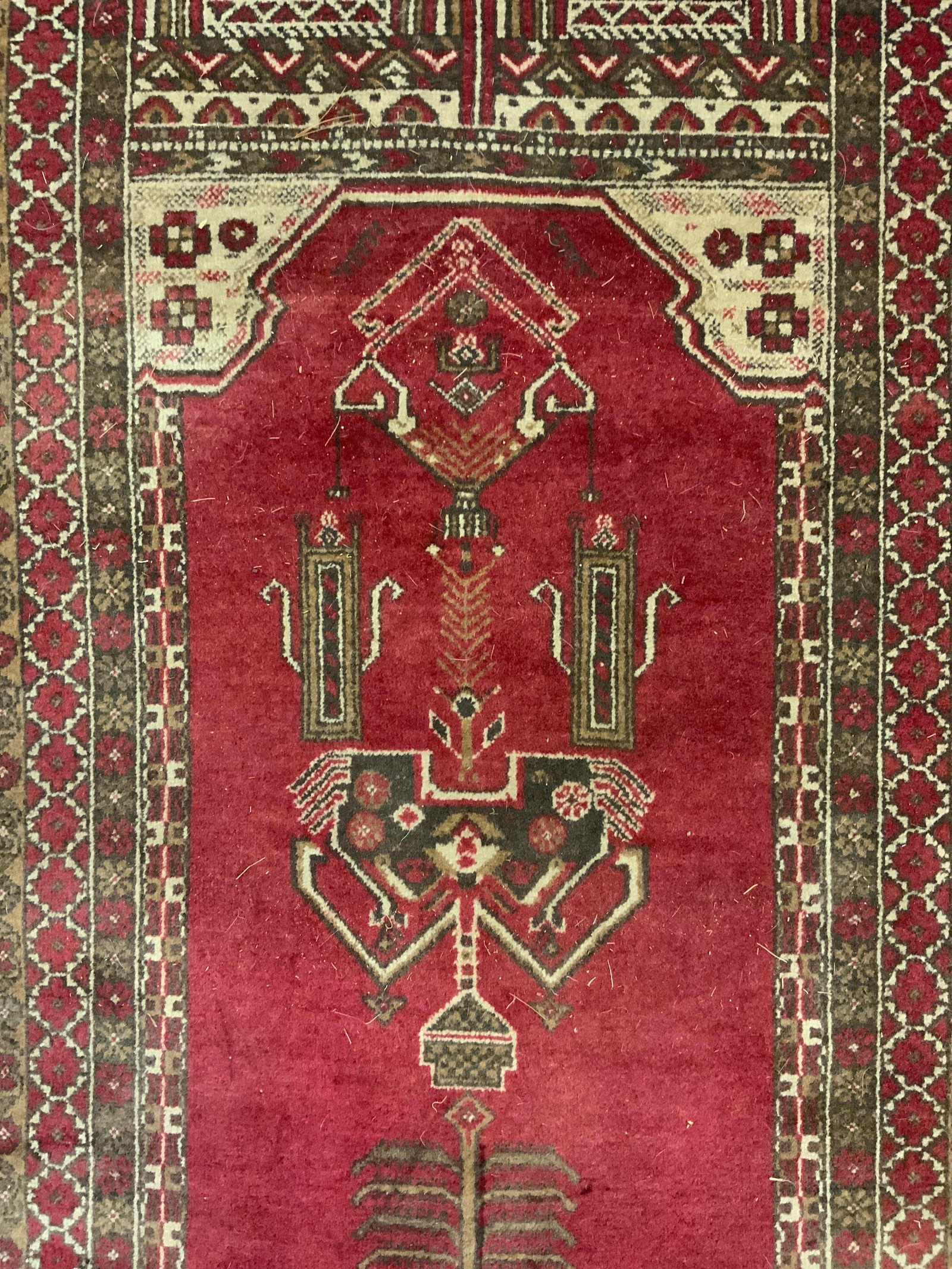 Vintage Handmade Persian Fringed Wool Rug (1 of 8)