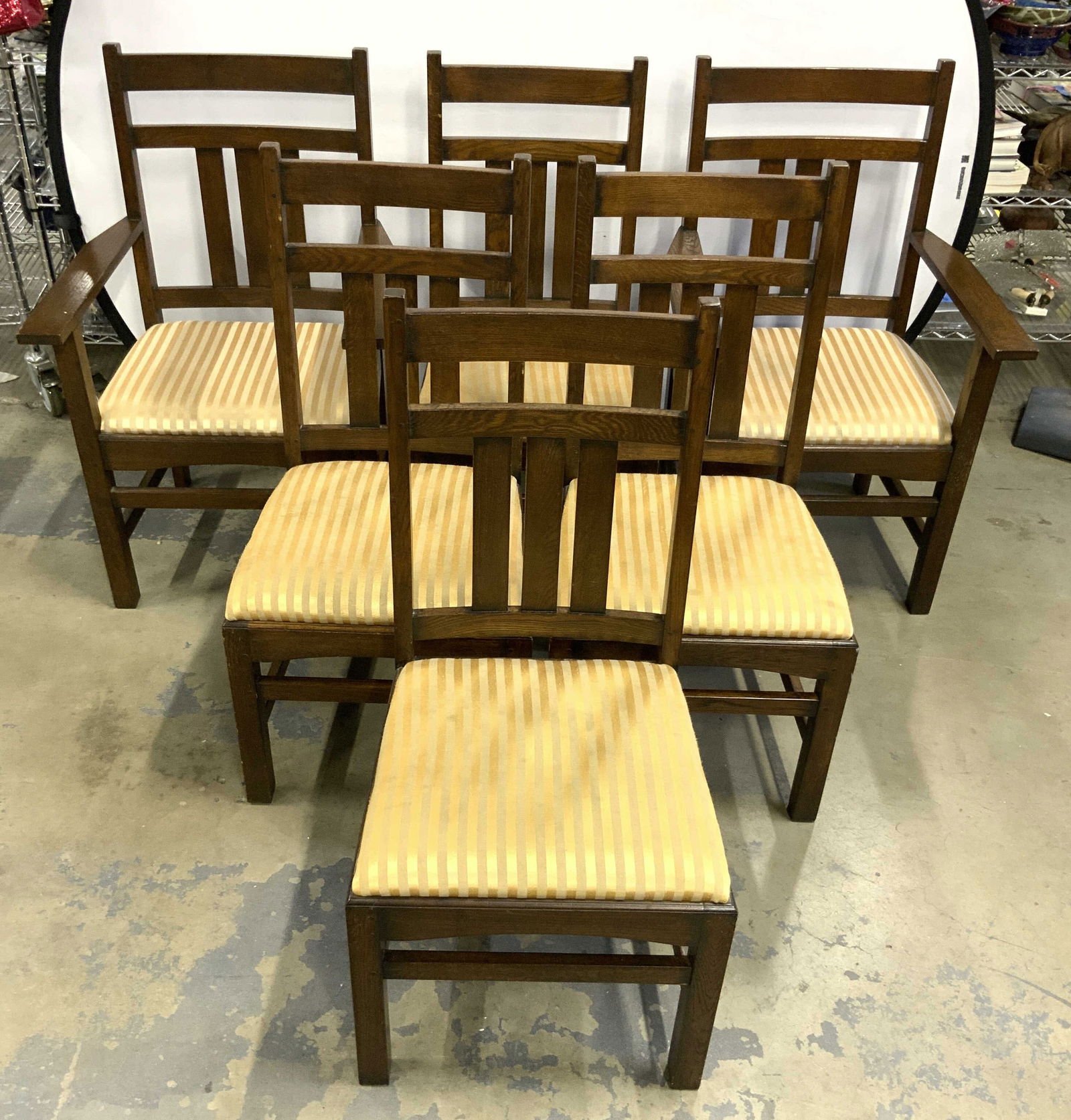 Set 6 Vintage Wooden Dining Chairs (1 of 10)