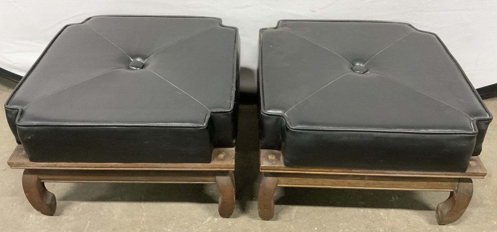 RICARDO LYNN & CO Pr Leath & Wood MCM Footstools (1 of 9)