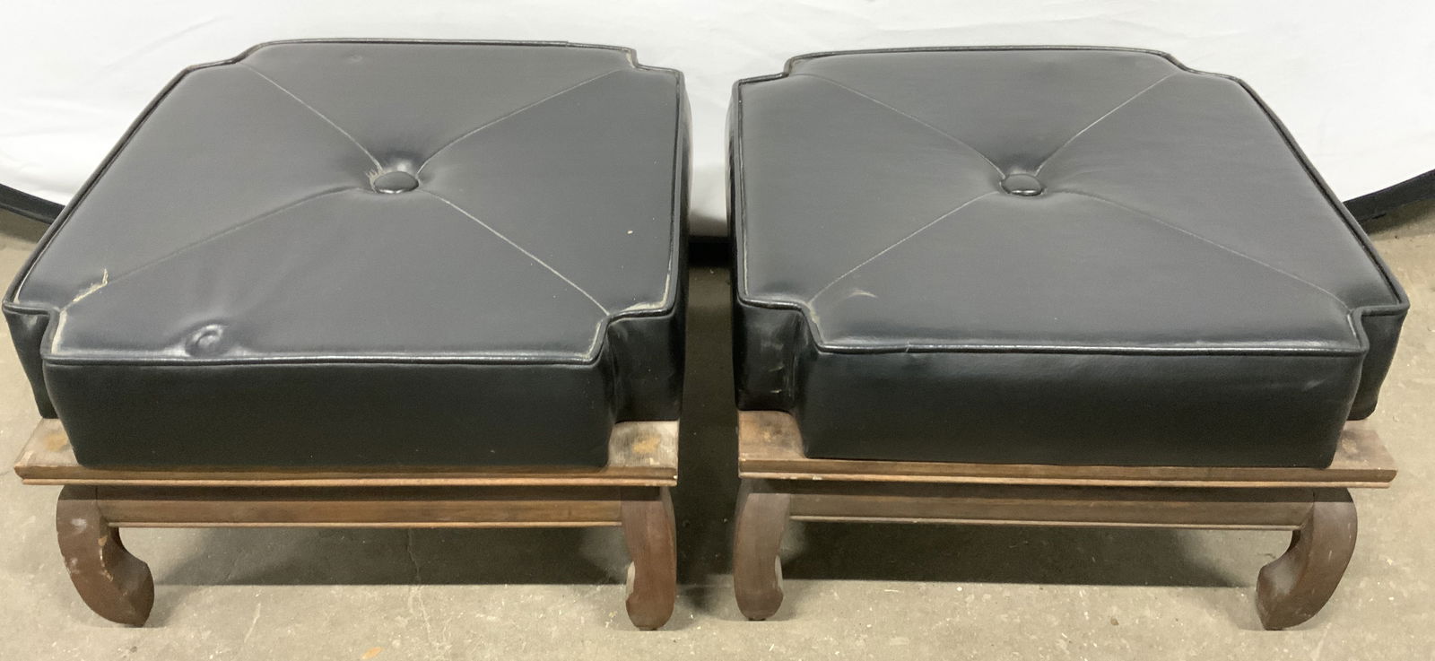 RICARDO LYNN & CO Pr Leath & Wood MCM Footstools (1 of 9)