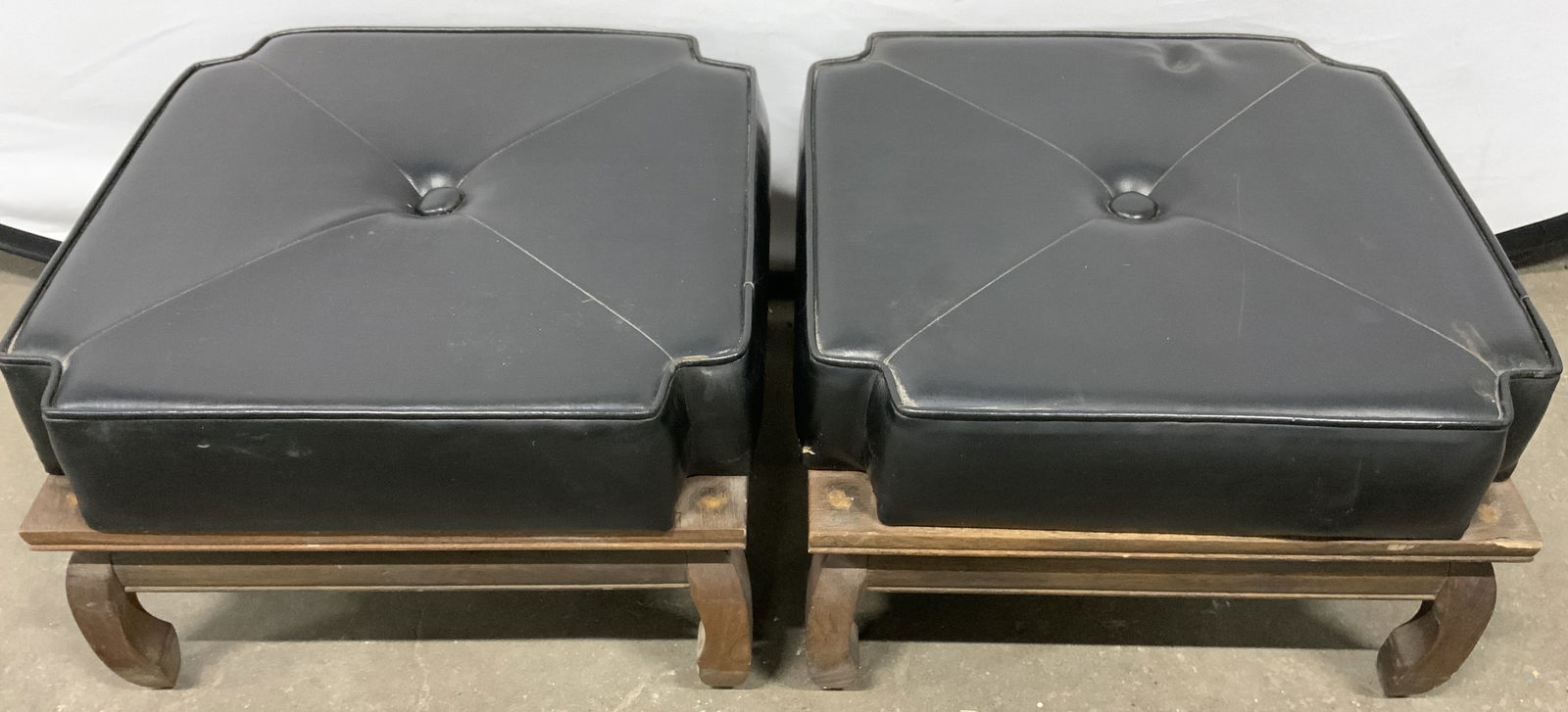 RICARDO LYNN & CO Pr Leath & Wood MCM Footstools (1 of 9)