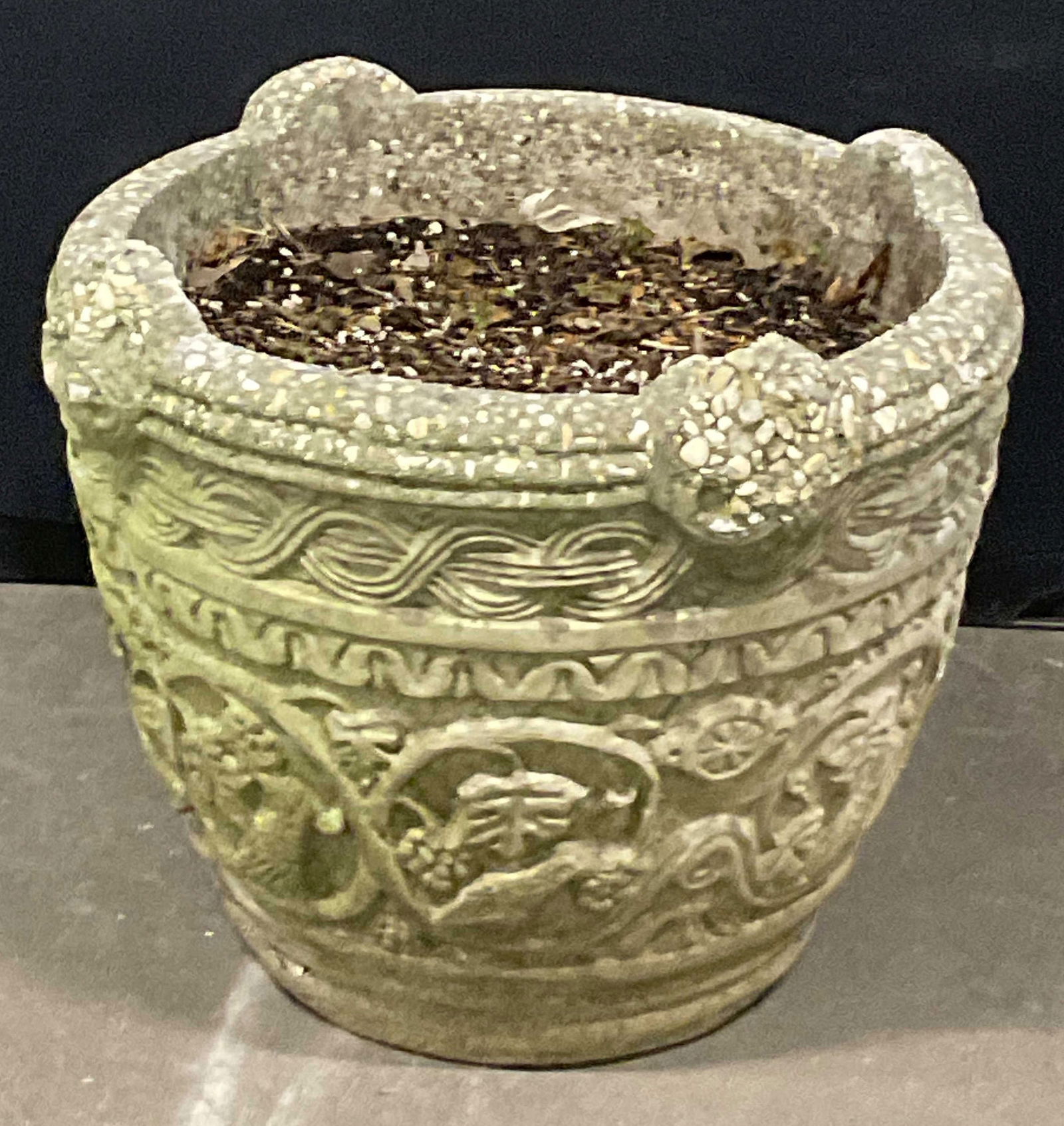 Vintage Cast Stone Grape Vine Motif Planter (1 of 11)