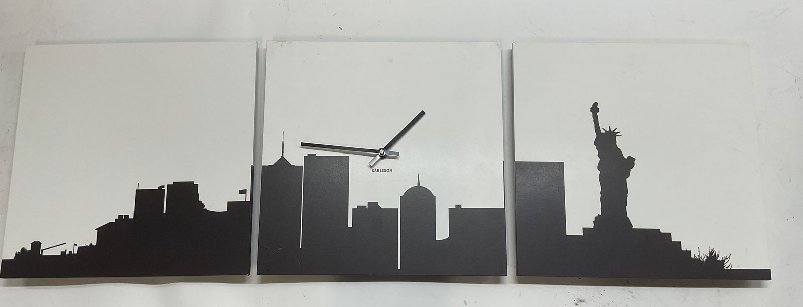 Karlsson NYC Skyline Twin Towers Triptych Clock (1 of 6)
