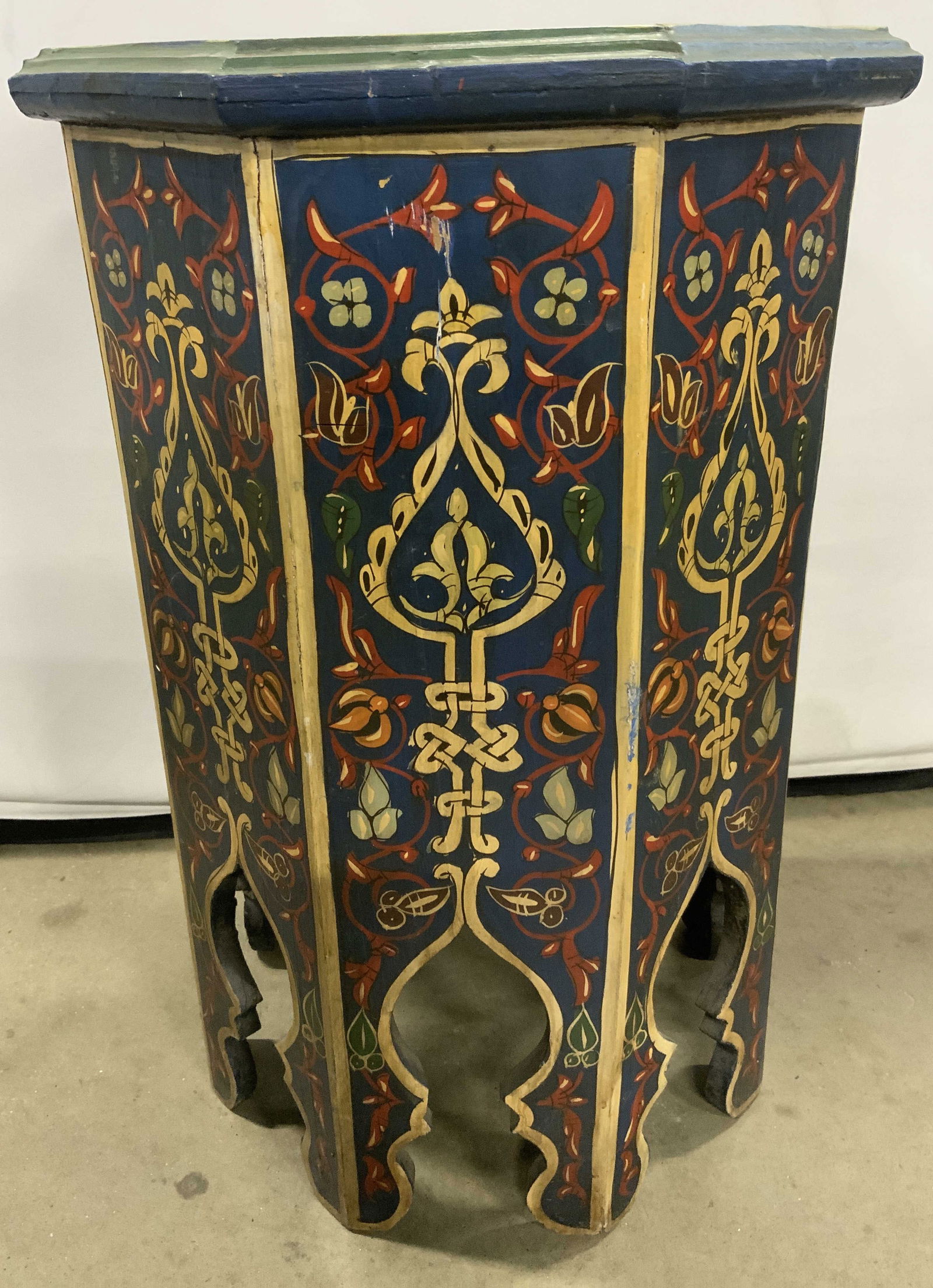 Hand Painted Moroccan Wooden Side Table (1 of 8)