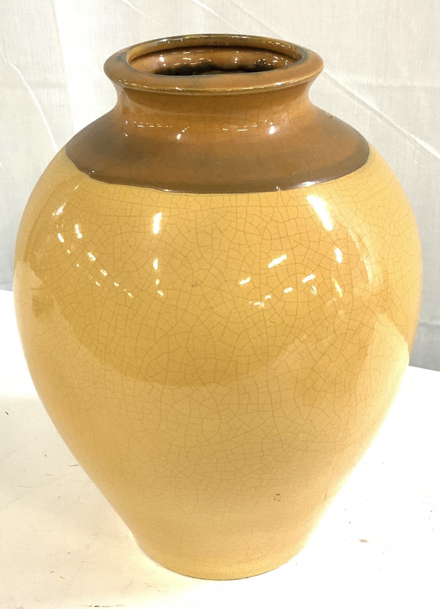 Mid Century Heavy Ceramic Orange Vase (1 of 6)