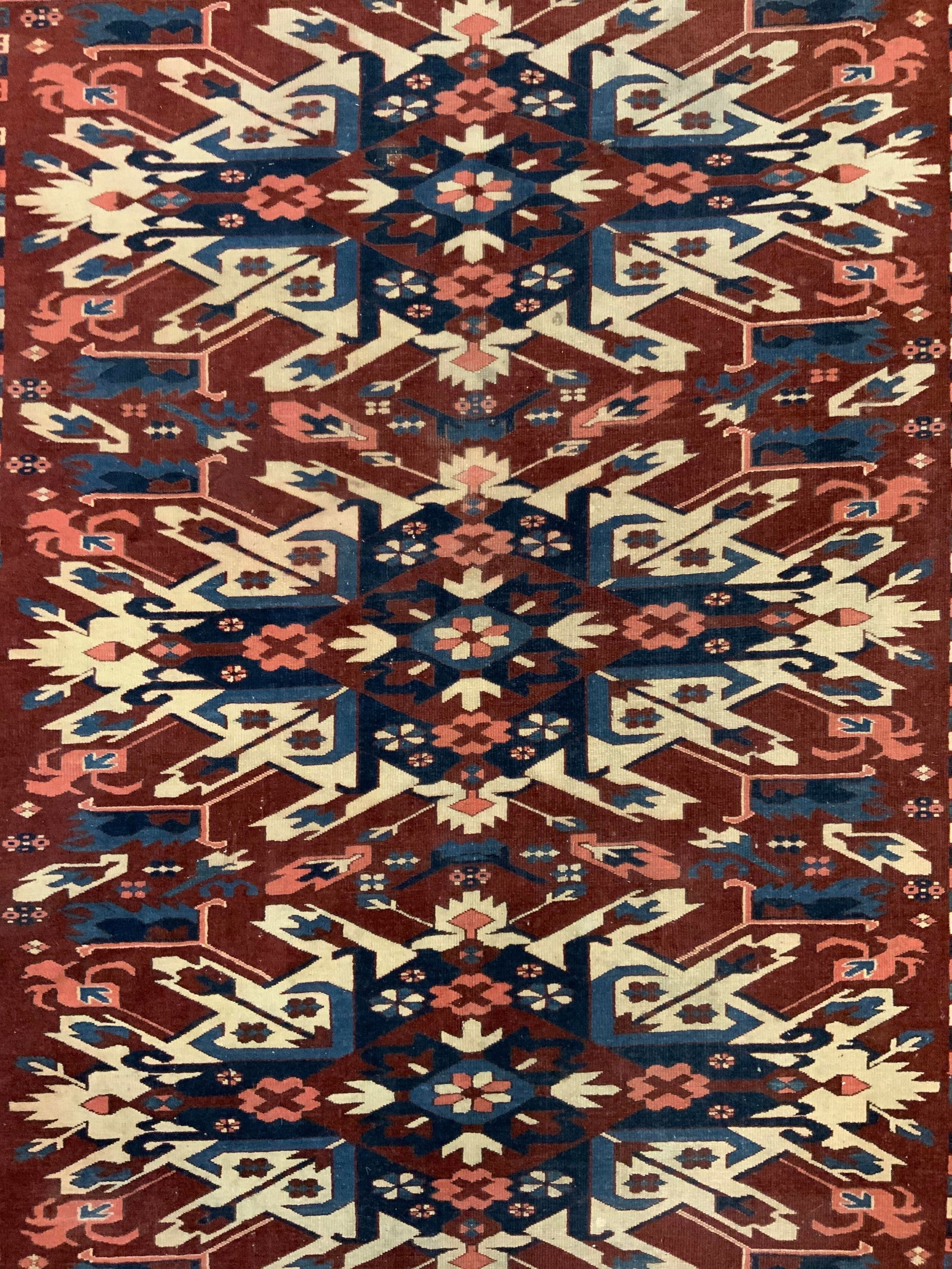 Vintage Handmade KAZAK Wool Rug W Fringes (1 of 8)