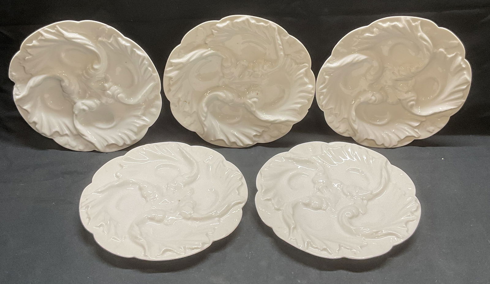 5 Antq CFH GDM Limoges Porcelain Oyster Plates (1 of 7)