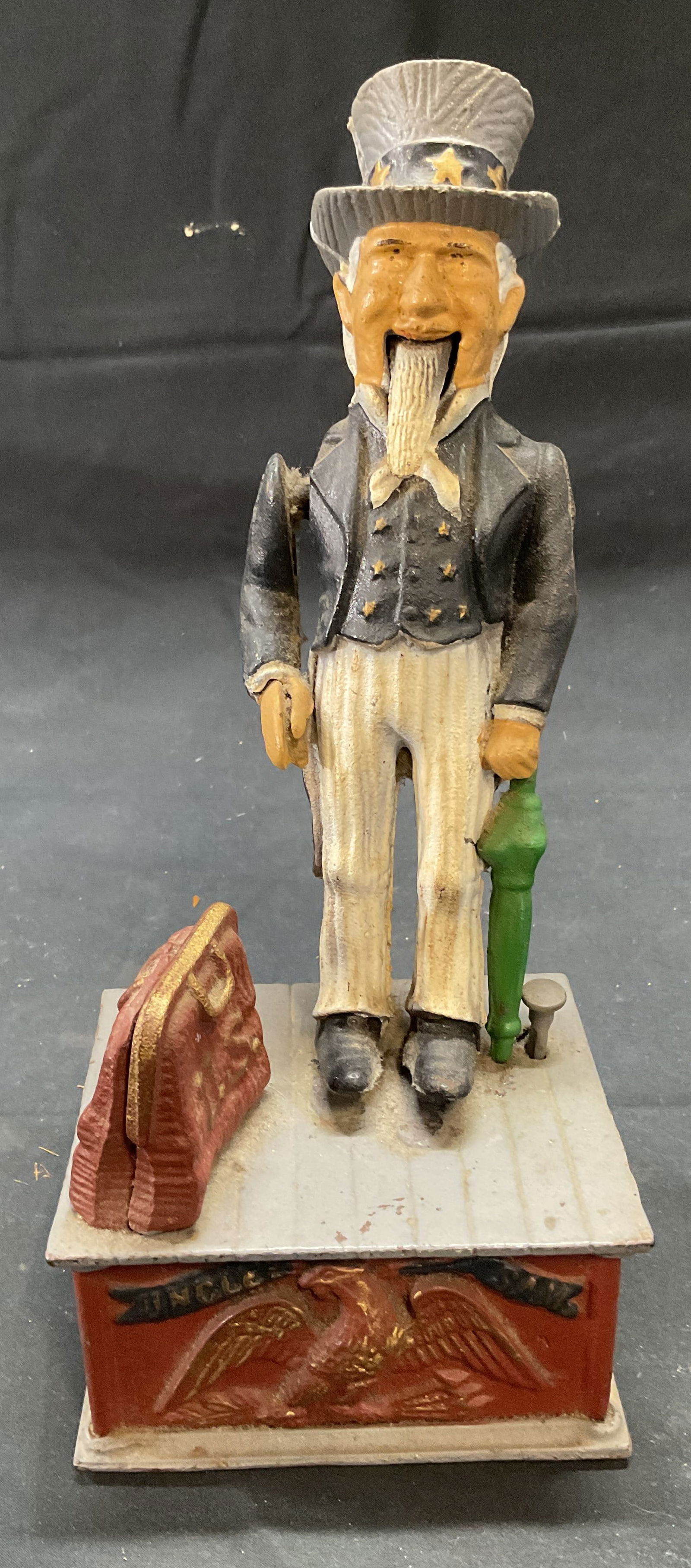 Vntg Uncle Sam Cast Iron Mechanical Coin Bank (1 of 7)