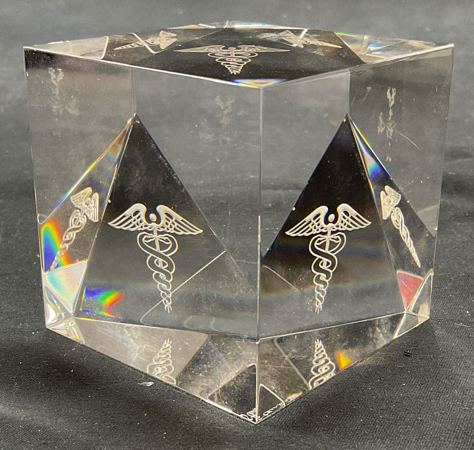 Steuben Art Glass Caduceus Medical Paperweight (1 of 6)
