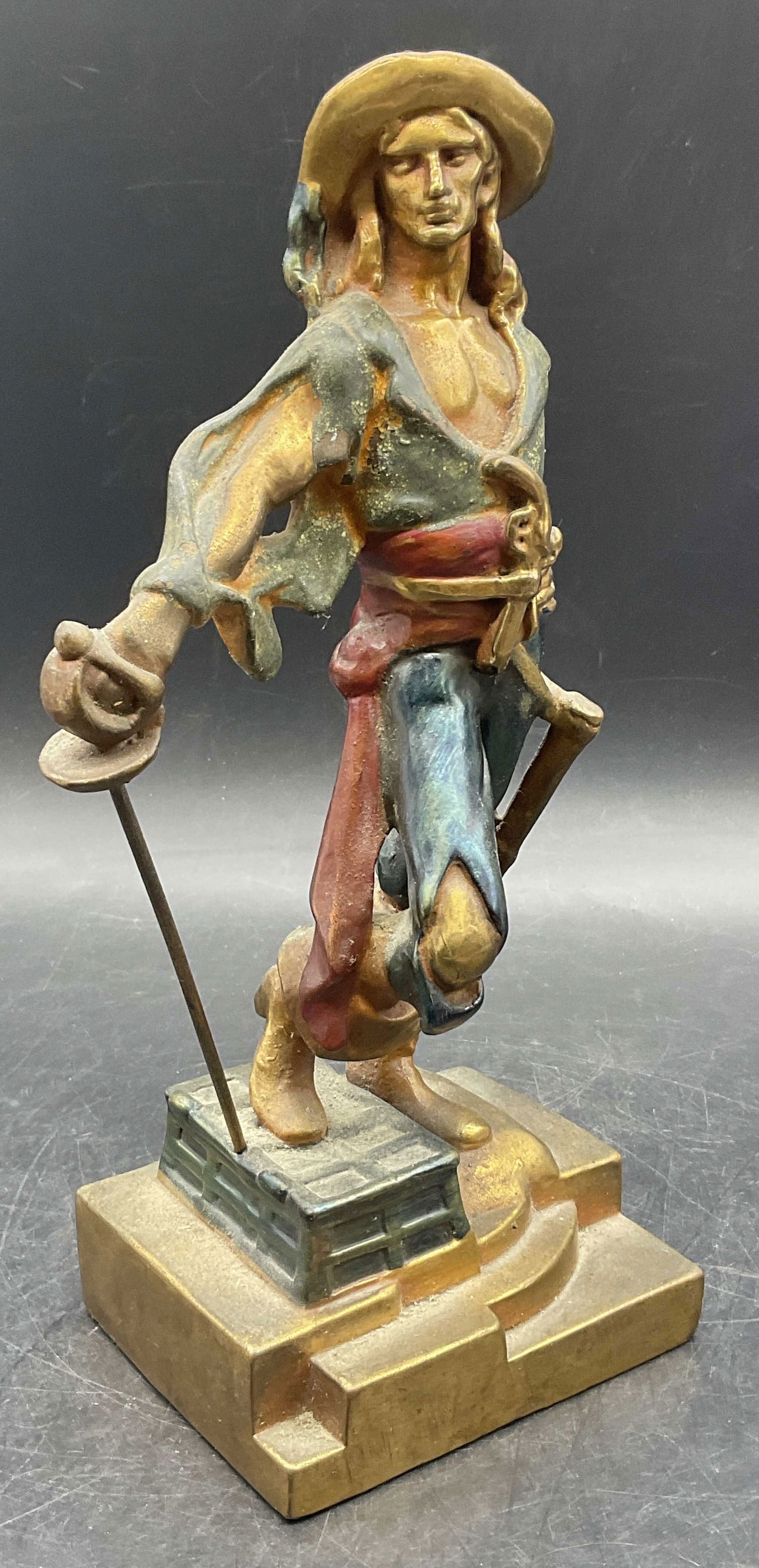 Vntg Gilt Bronze Swashbuckler / Musketeer Figural (1 of 8)