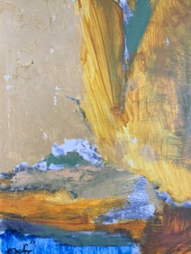 Vntg Signed Abstract Earth Toned Oil Painting 1957