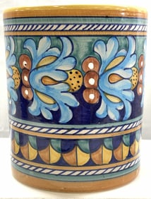 Hand Painted Ceramic Utensil Holder, Italy