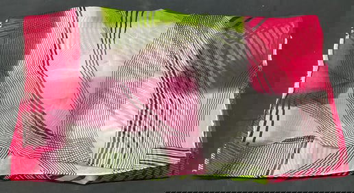 Anne Klein Pink & Green Patterned Silk Scarf
